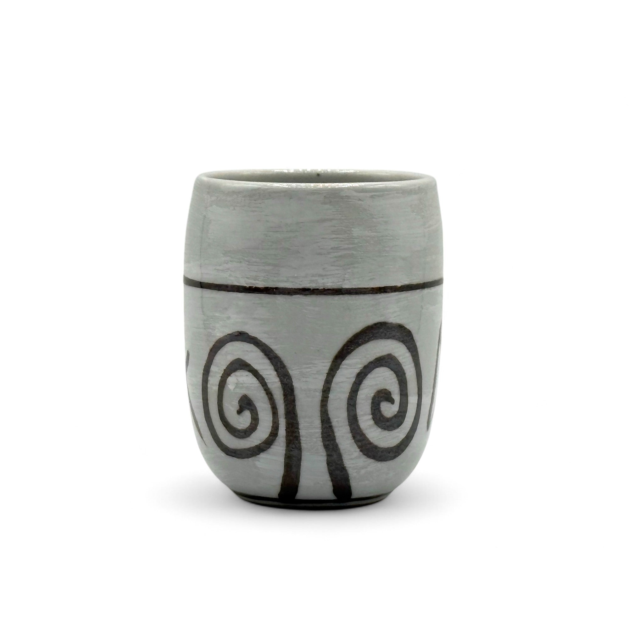 Shirohake Naruto Gray Mino-yaki Yunomi - Japanese Teacup