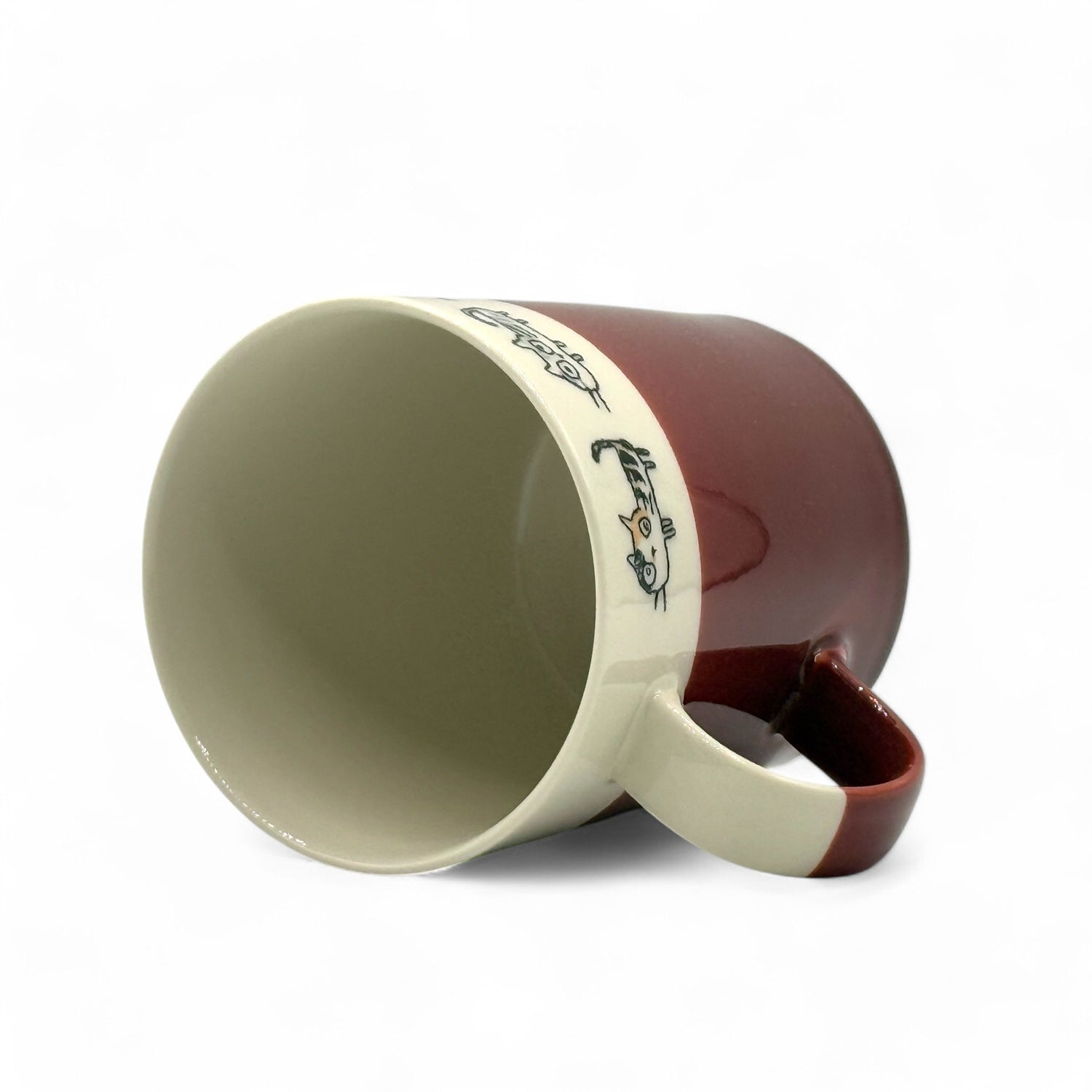 Neko Cat Kazoku Red Lightweight Mug - Japanese Tea Mug