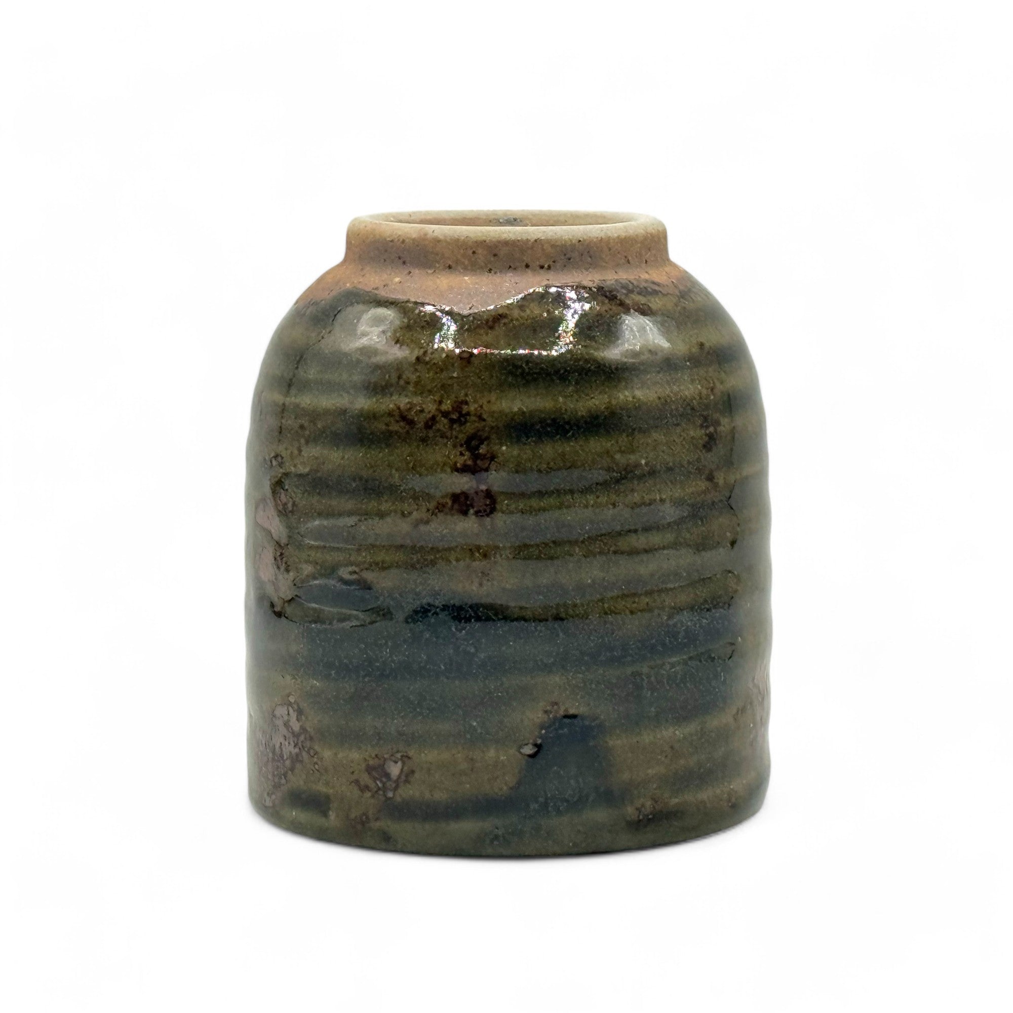 Tataki Green Mino-yaki Yunomi - Japanese Teacup