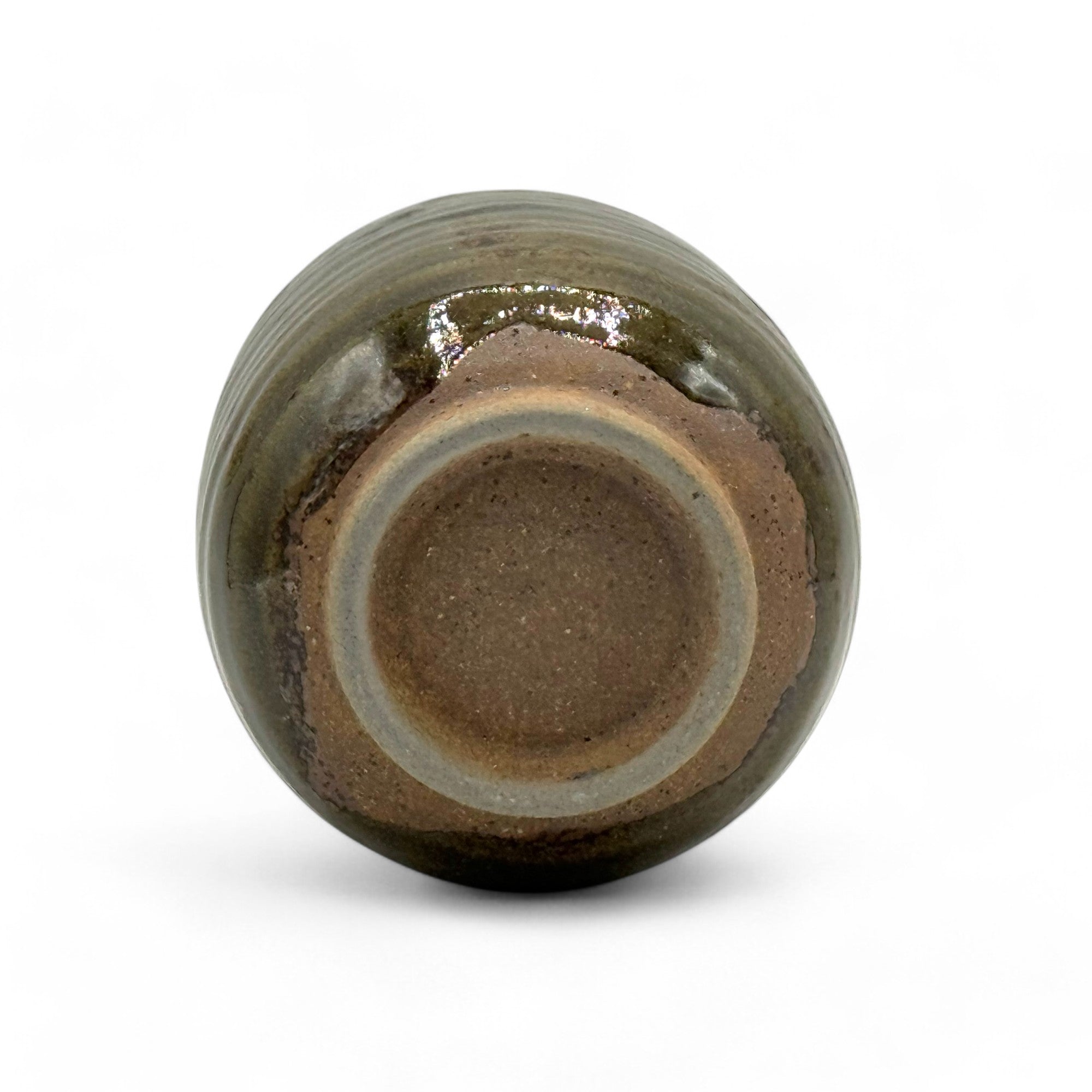 Tataki Green Mino-yaki Yunomi - Japanese Teacup