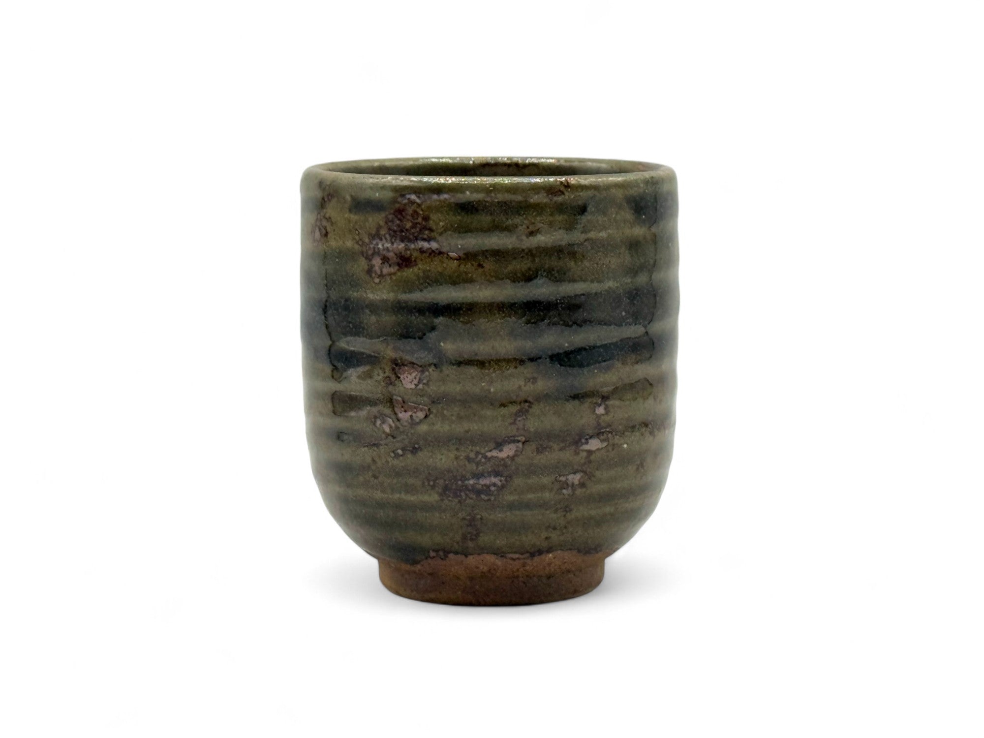 Tataki Green Mino-yaki Yunomi - Japanese Teacup