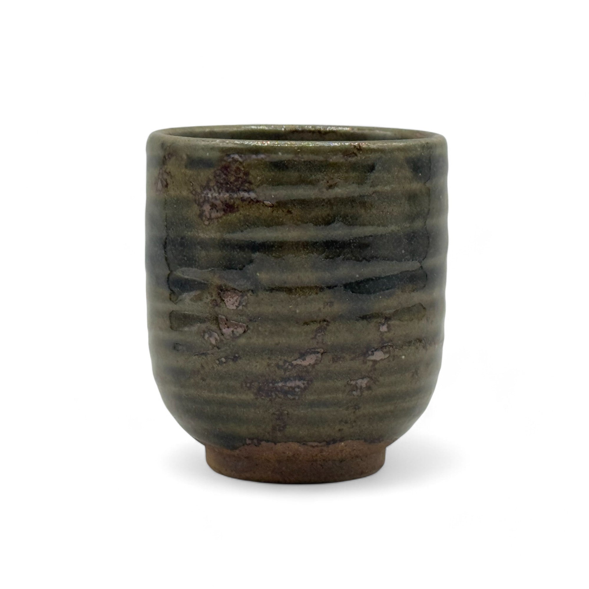 Tataki Green Mino-yaki Yunomi - Japanese Teacup