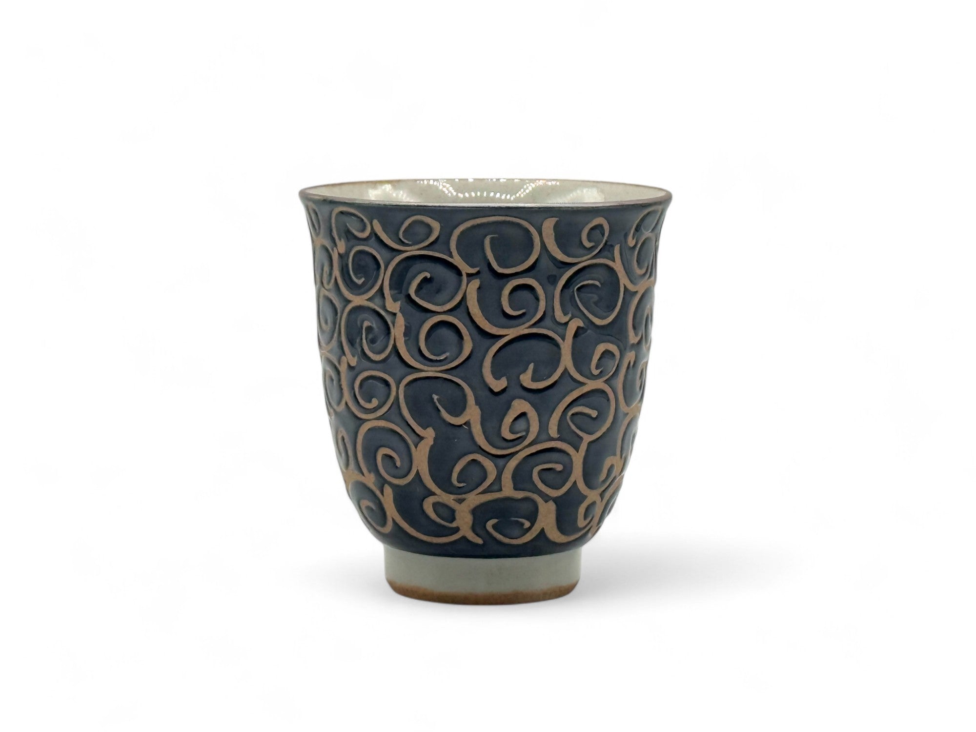 Hasui Arabesque Black Hasami-yaki Yunomi - Japanese Teacup