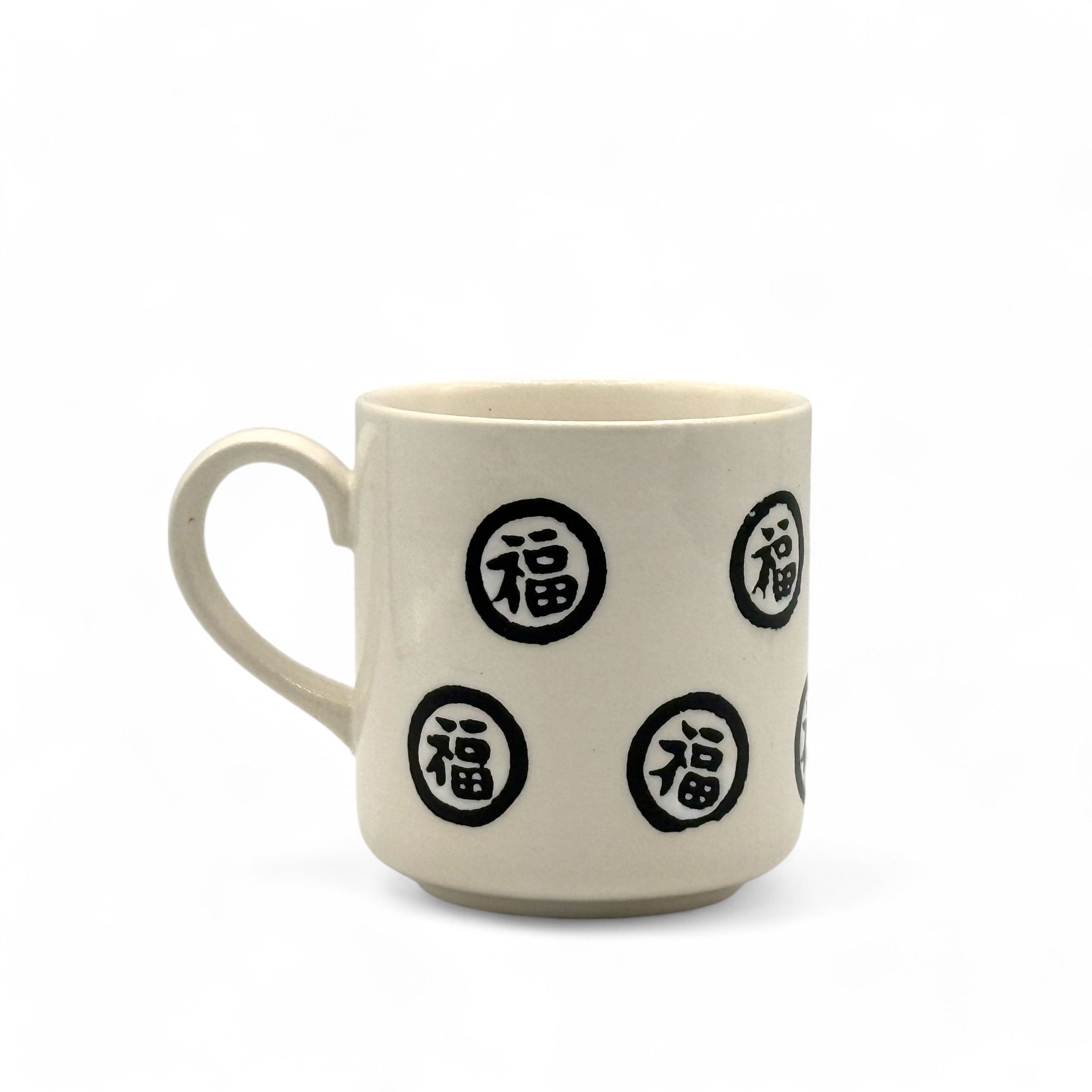 Shukufuku White Neko Cat Mug - Japanese Tea Mug