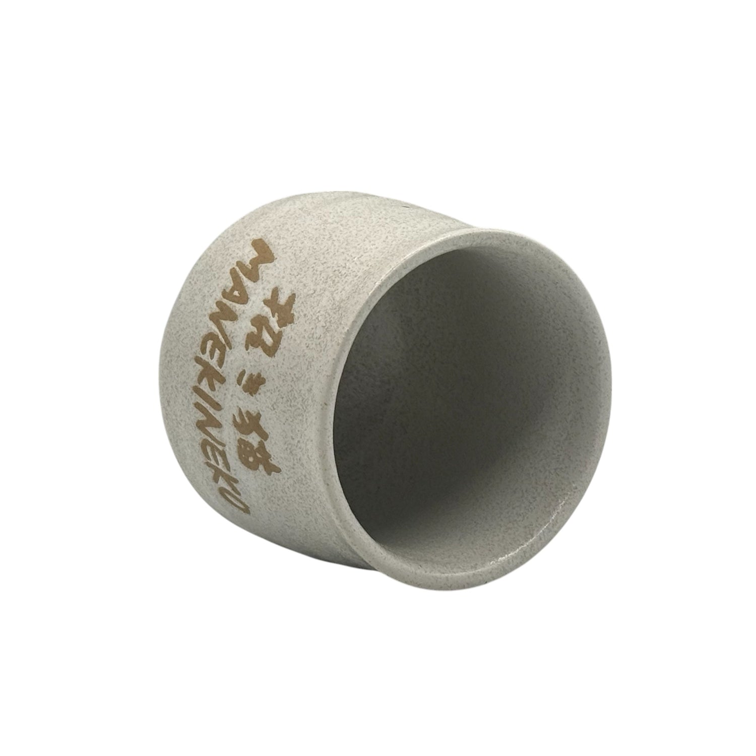 Maneki Neko Lucky Cat Gray Yunomi - Japanese Teacup