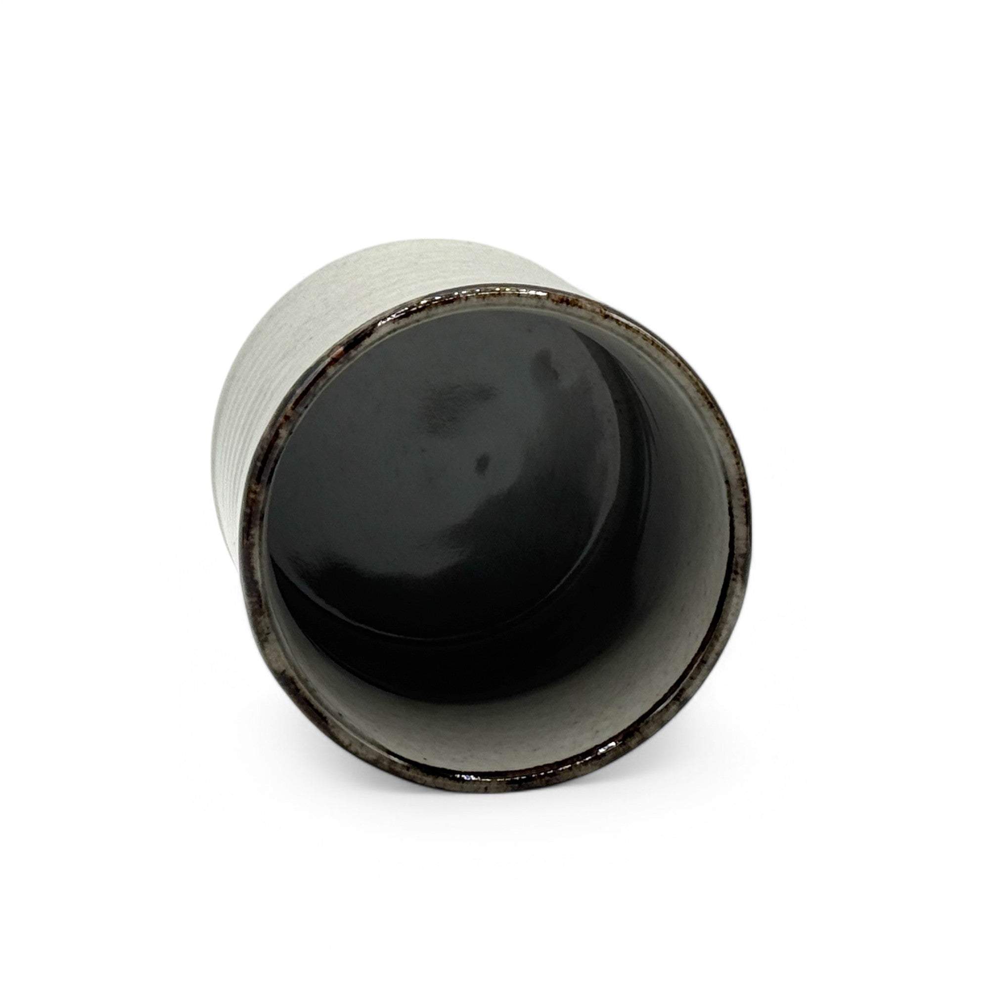 Ume Michi Gold Gray Kutani-yaki Yunomi - Japanese Teacup