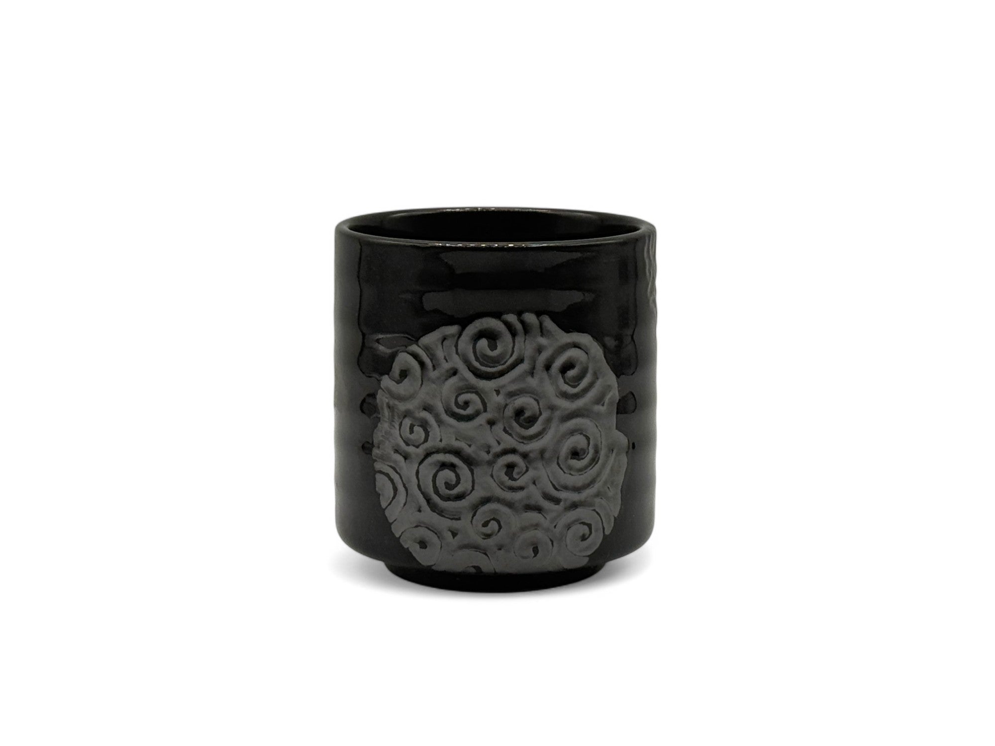 Tenmoku Naruto Black Mino-yaki Yunomi - Japanese Teacup