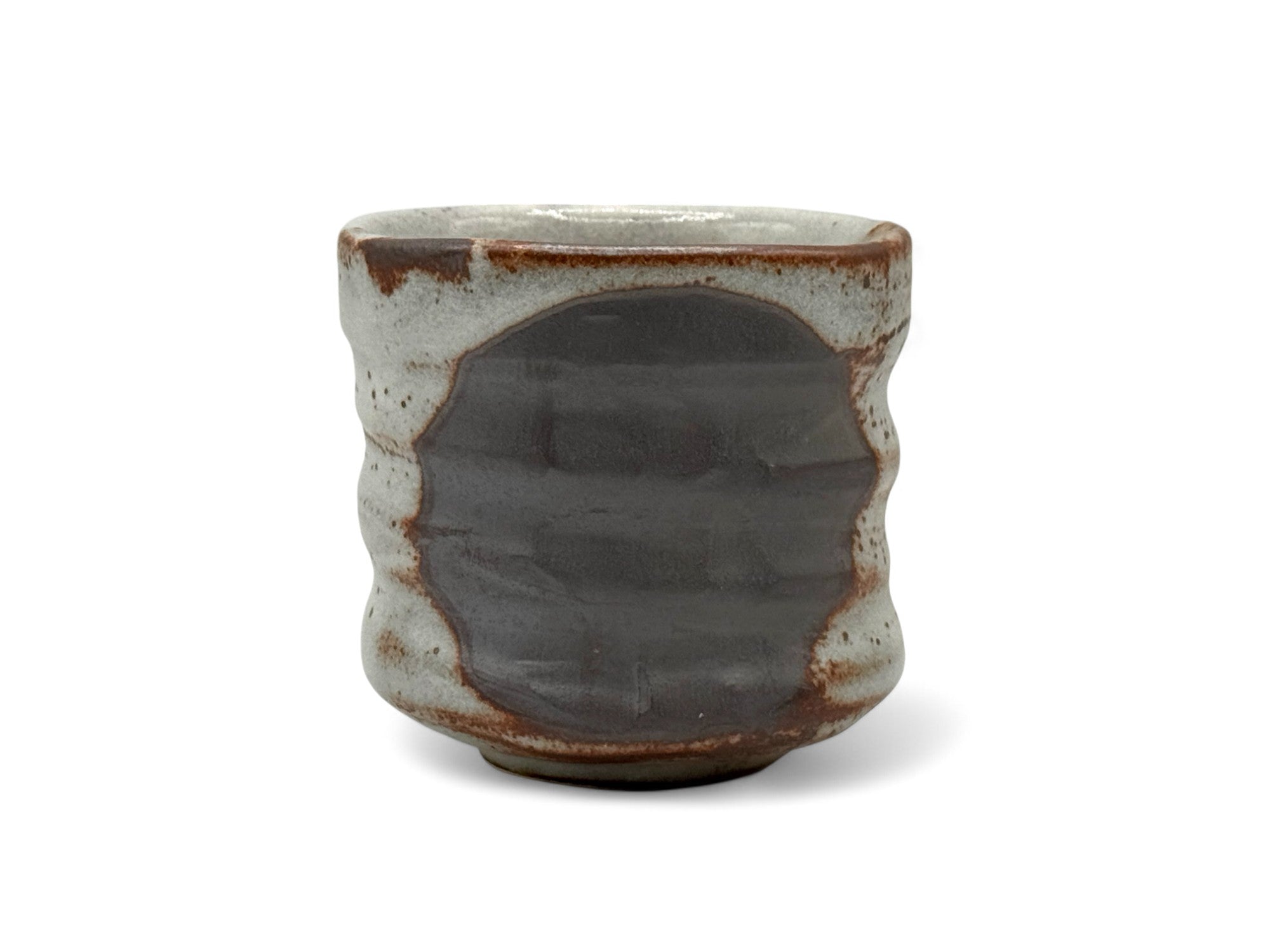 Nezumi Shino Gray Oversized Mino-yaki Yunomi - Japanese Teacup