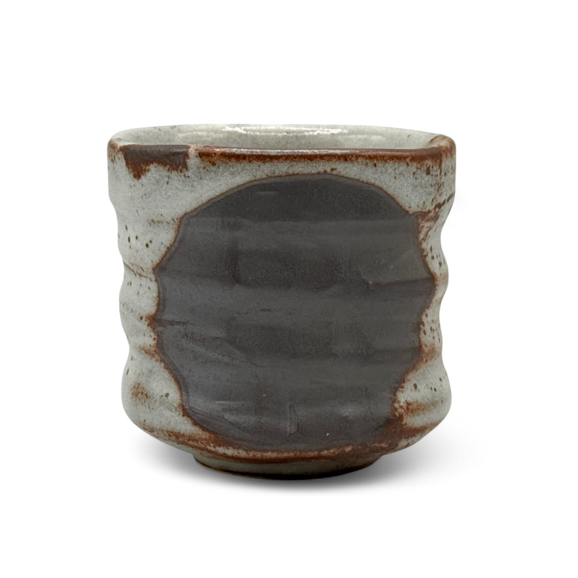 Nezumi Shino Gray Oversized Mino-yaki Yunomi - Japanese Teacup