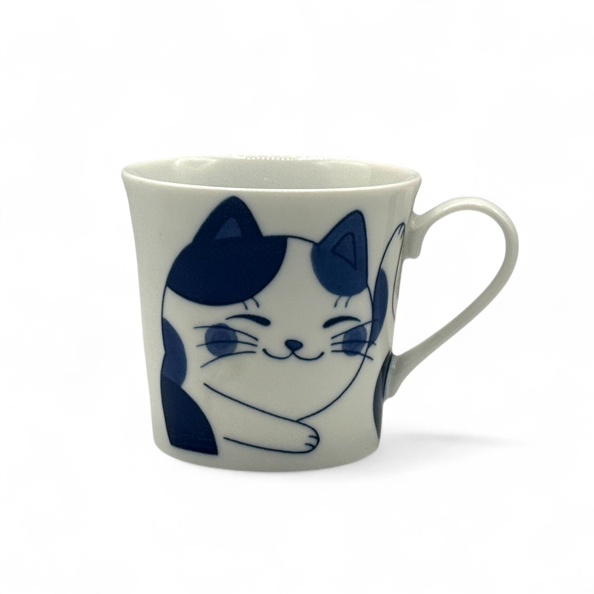 Neko Chigura White Cat Mug - Japanese Tea Mug