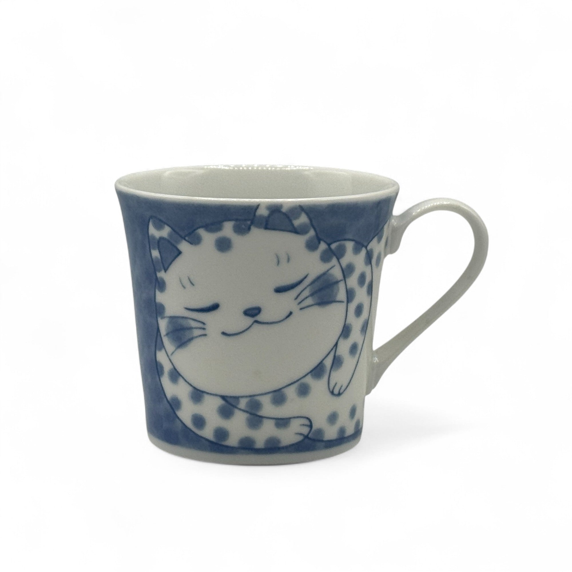 Neko Chigura Blue Cat Mug - Japanese Tea Mug