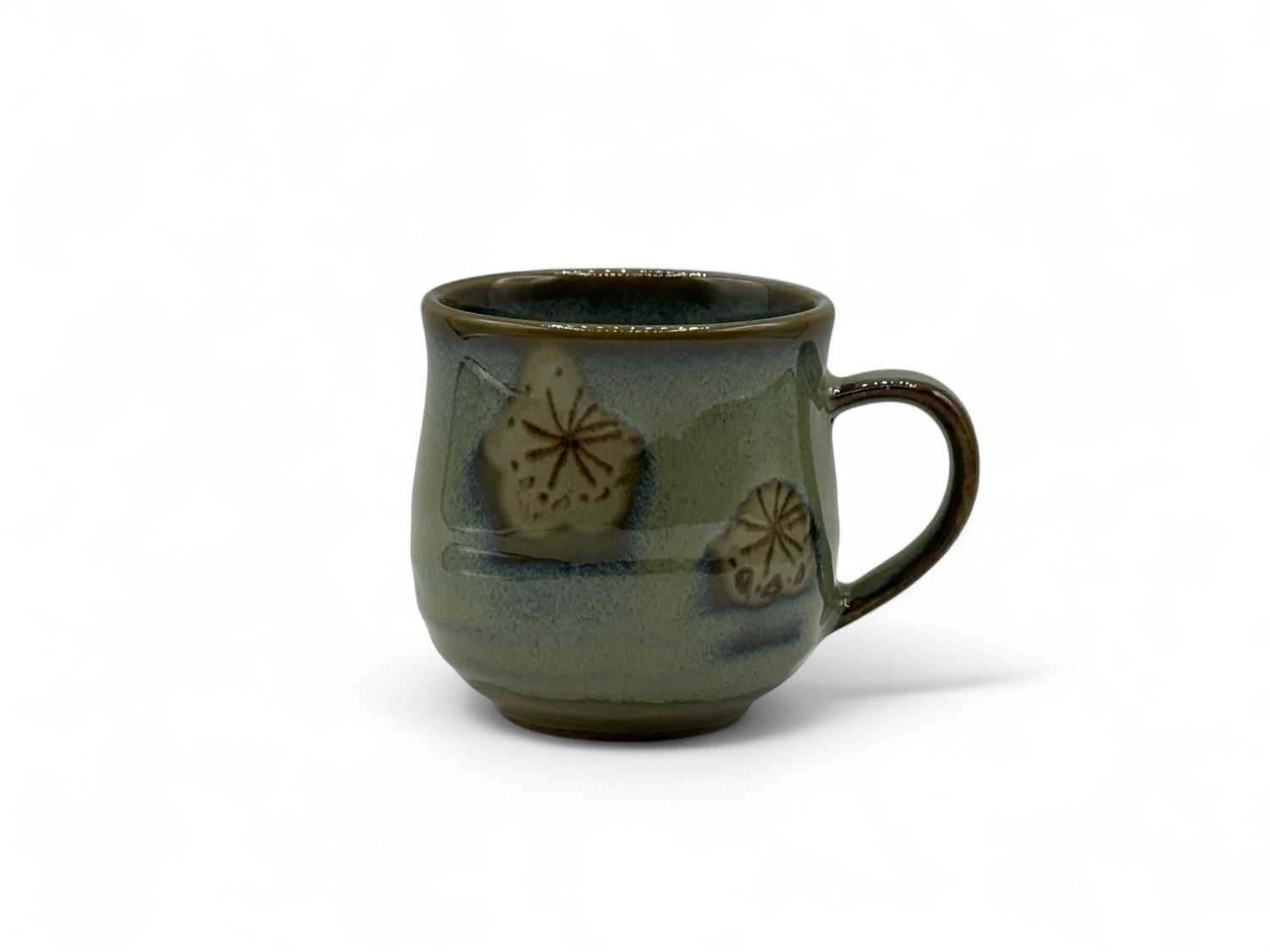 Ume Plum Blue Mino-yaki Mug - Japanese Tea Mug