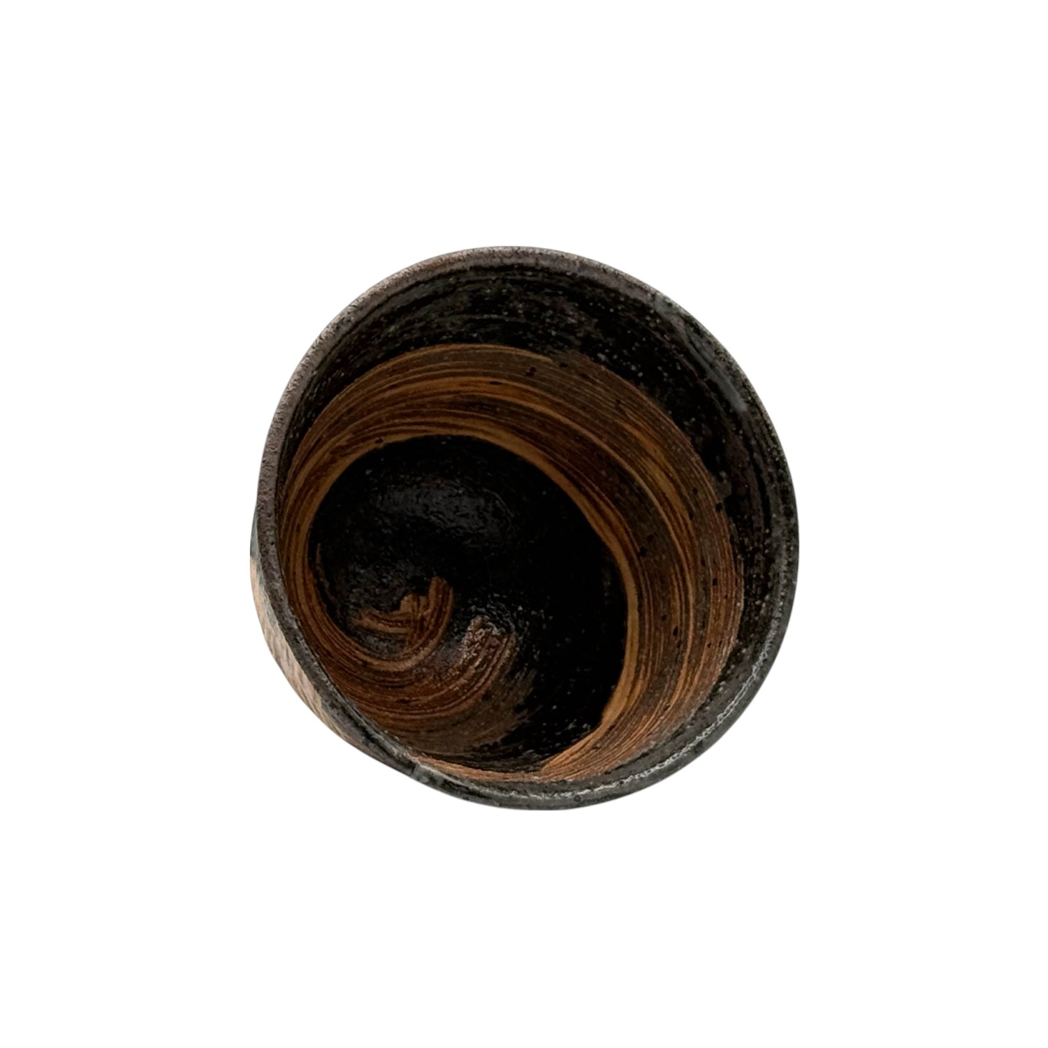 Ara Brushstroke Hake Brown Shigaraki-yaki Yunomi - Japanese Teacup