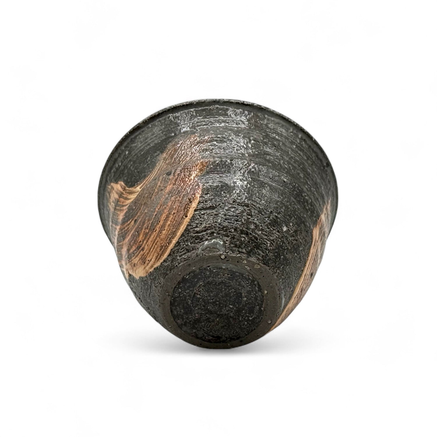 Ara Brushstroke Hake Brown Shigaraki-yaki Yunomi - Japanese Teacup