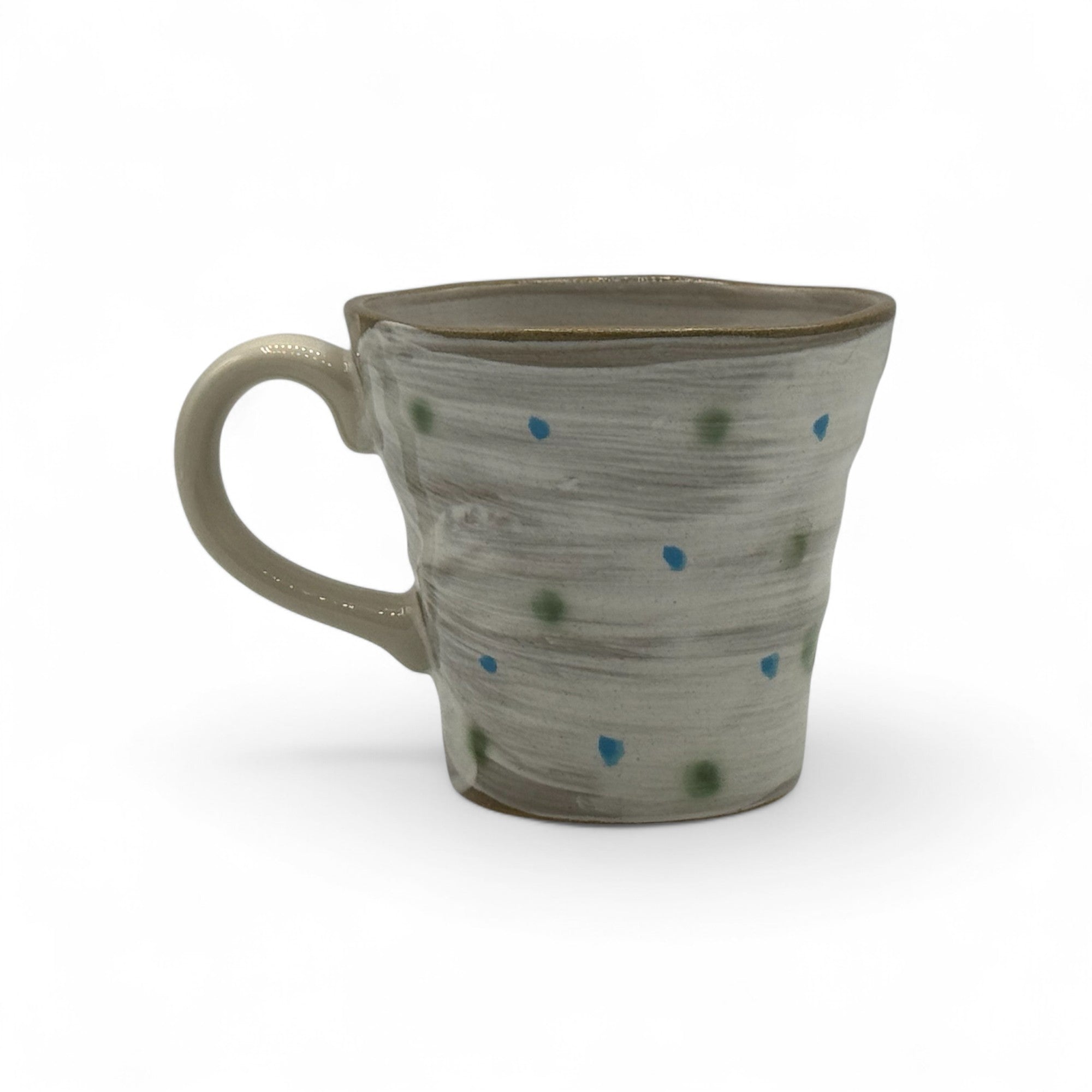 Fukufukuro Owl Gray Mino-yaki Mug - Japanese Tea Mug