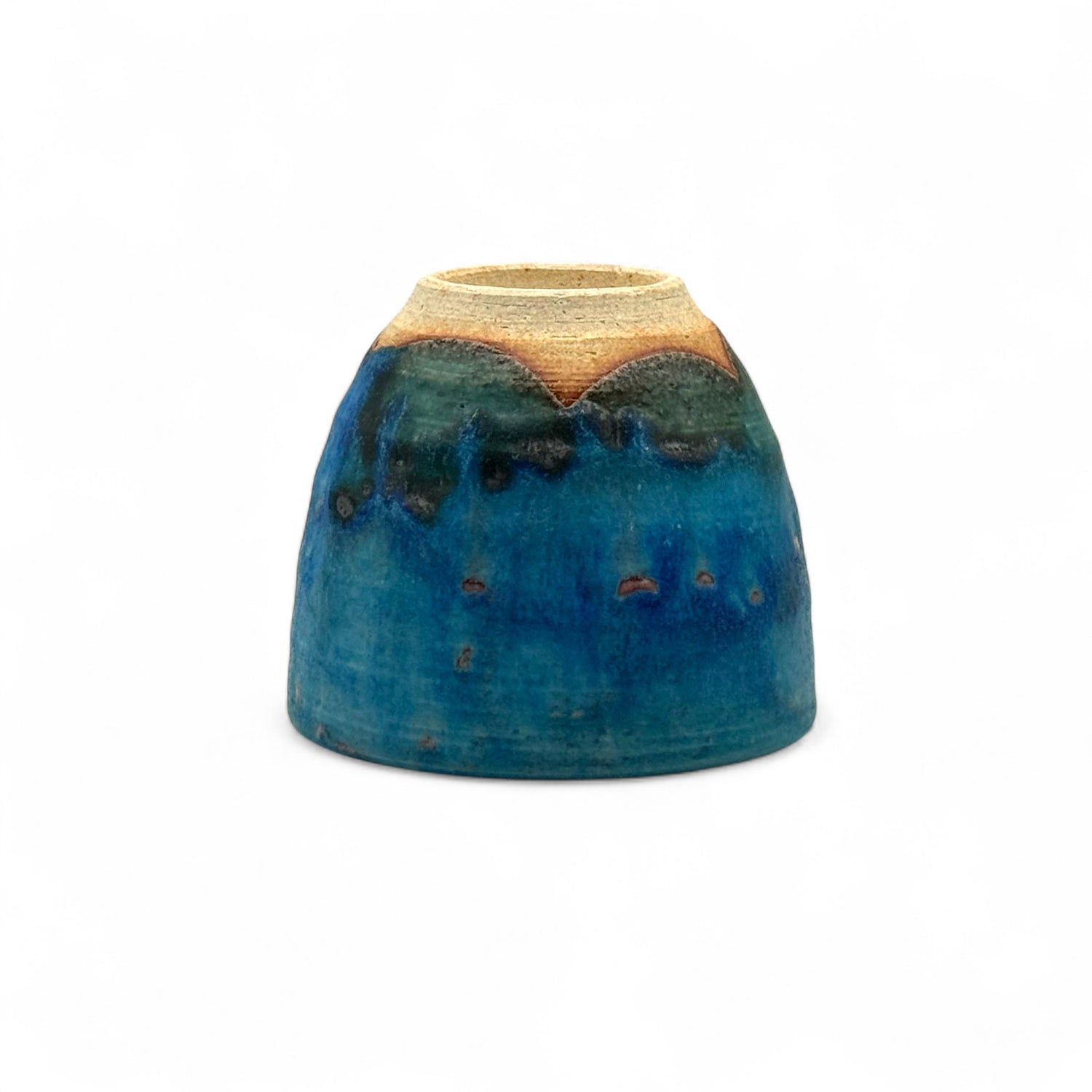 Tsuyukusa Blue Shigaraki-yaki Yunomi - Japanese Teacup