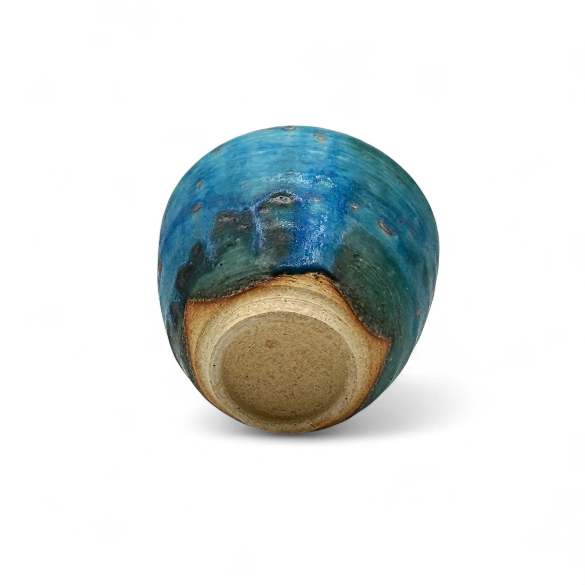 Tsuyukusa Blue Shigaraki-yaki Yunomi - Japanese Teacup