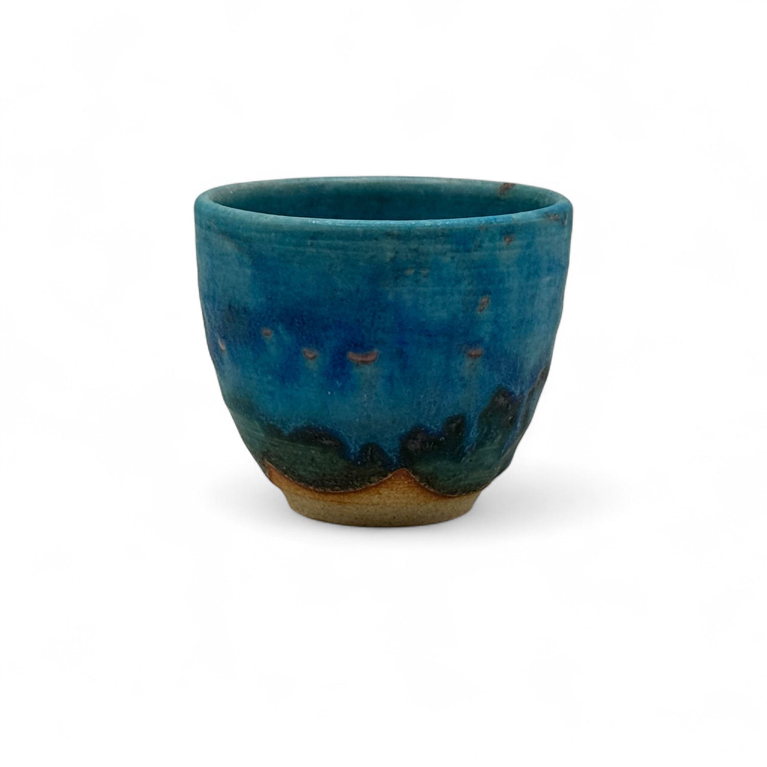 Tsuyukusa Blue Shigaraki-yaki Yunomi - Japanese Teacup