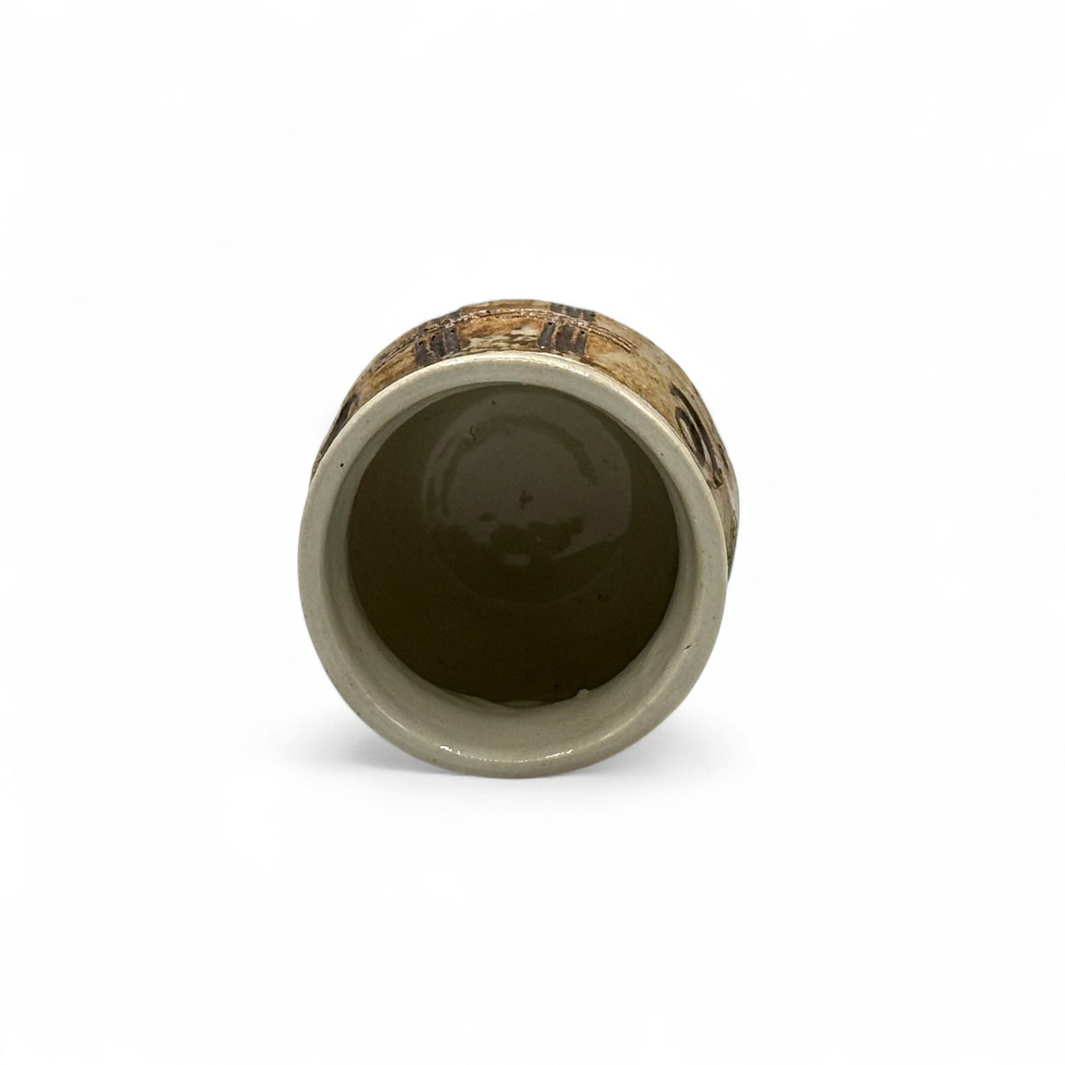 Kakioto Brown Shigaraki-yaki Yunomi - Japanese Teacup