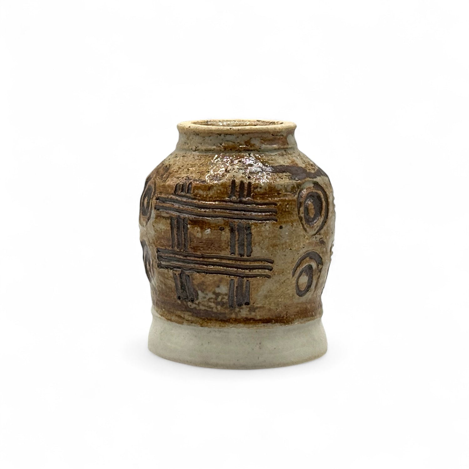 Kakioto Brown Shigaraki-yaki Yunomi - Japanese Teacup