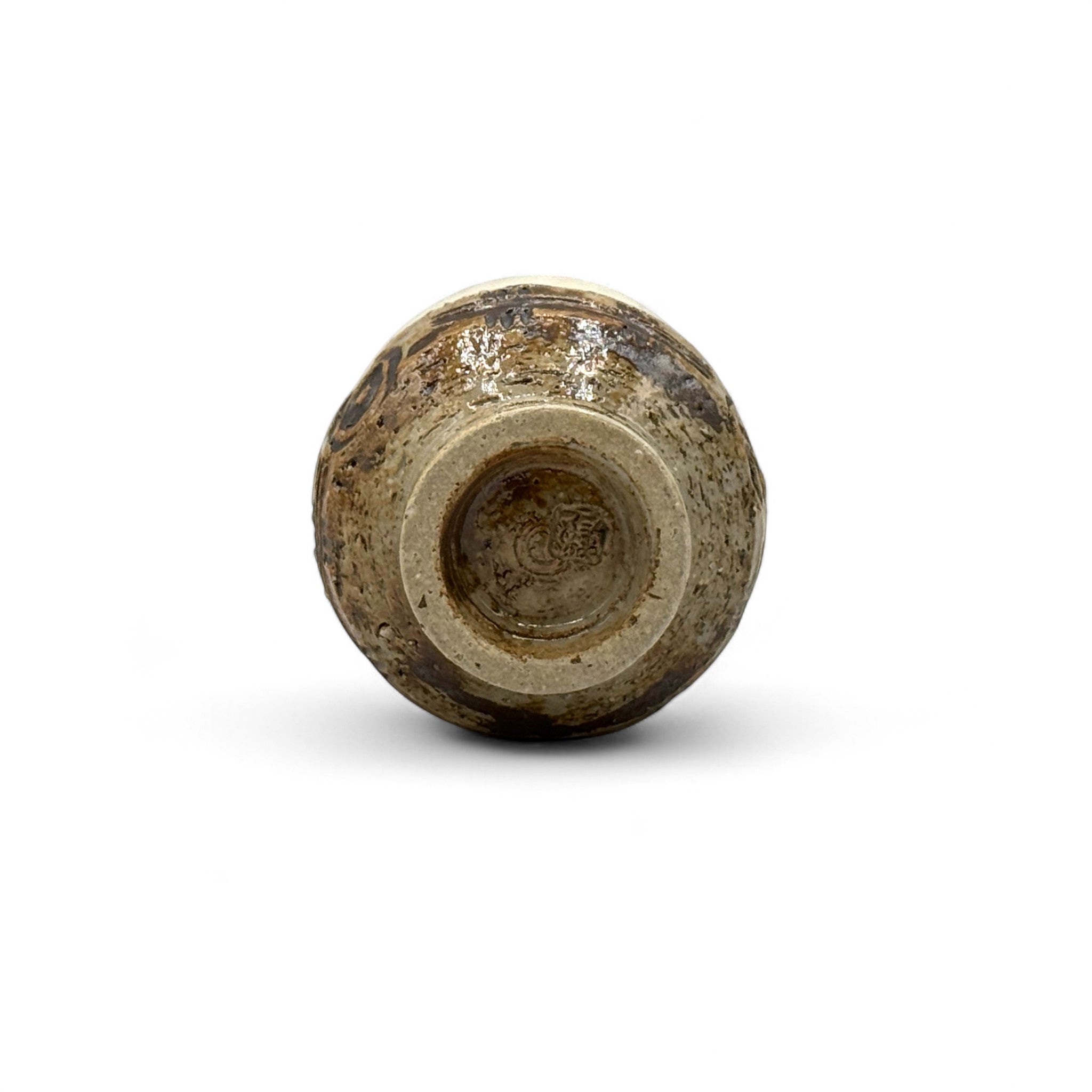 Kakioto Brown Shigaraki-yaki Yunomi - Japanese Teacup
