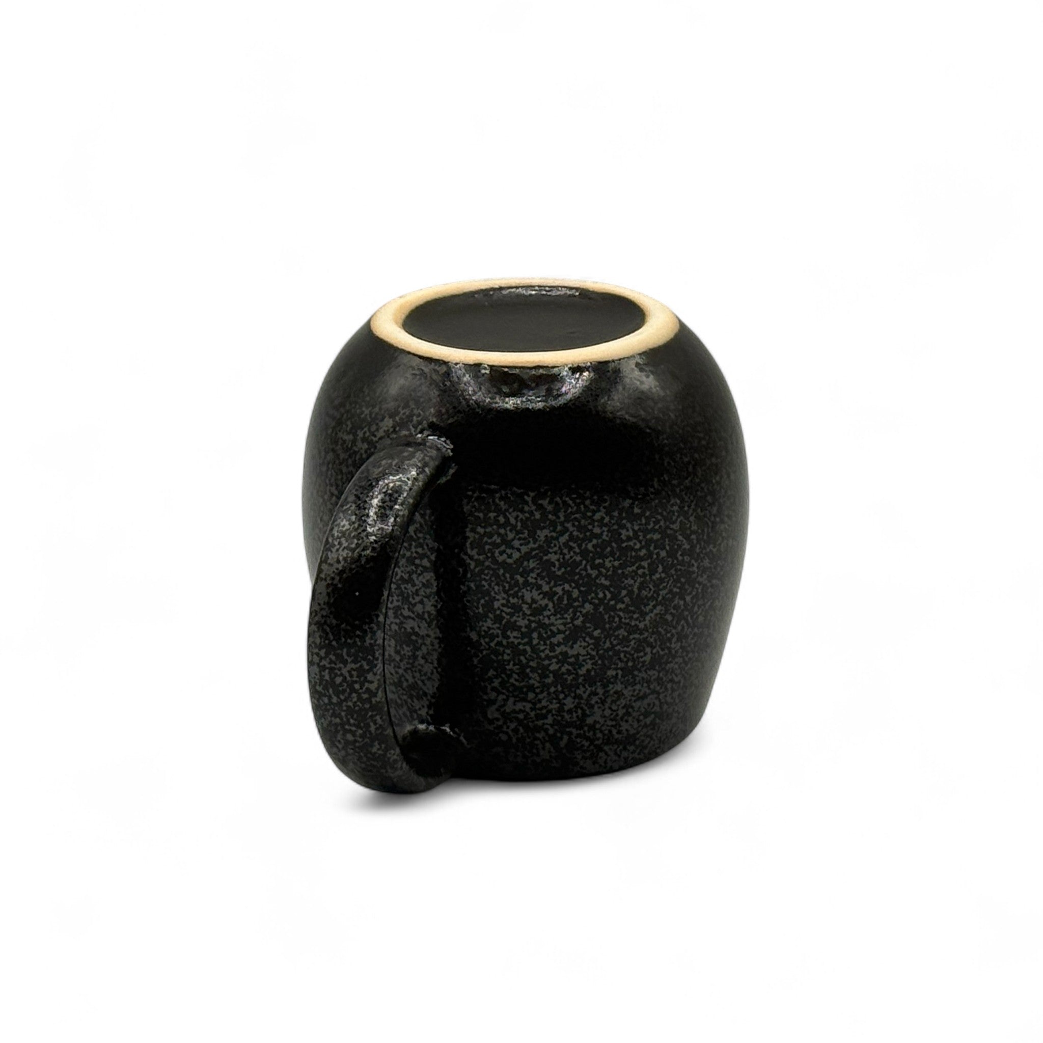 Daruma Cat Black Neko Cat Yunomi - Japanese Teacup