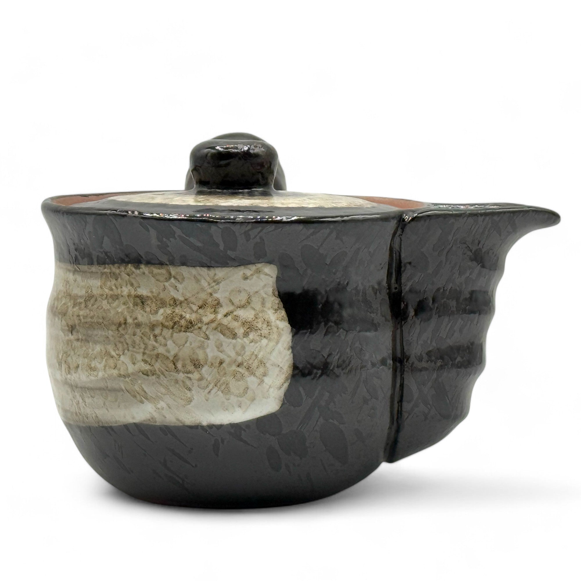 Shiro Hirokuchi Brown Tokoname-yaki Kyusu - Japanese Teapot