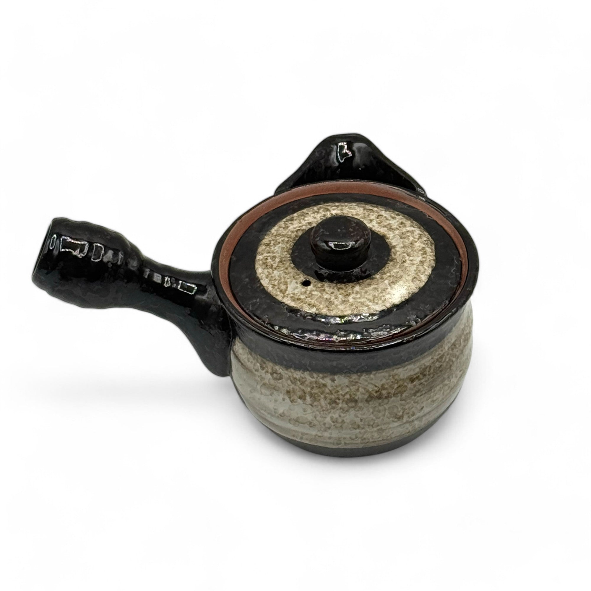 Shiro Hirokuchi Brown Tokoname-yaki Kyusu - Japanese Teapot