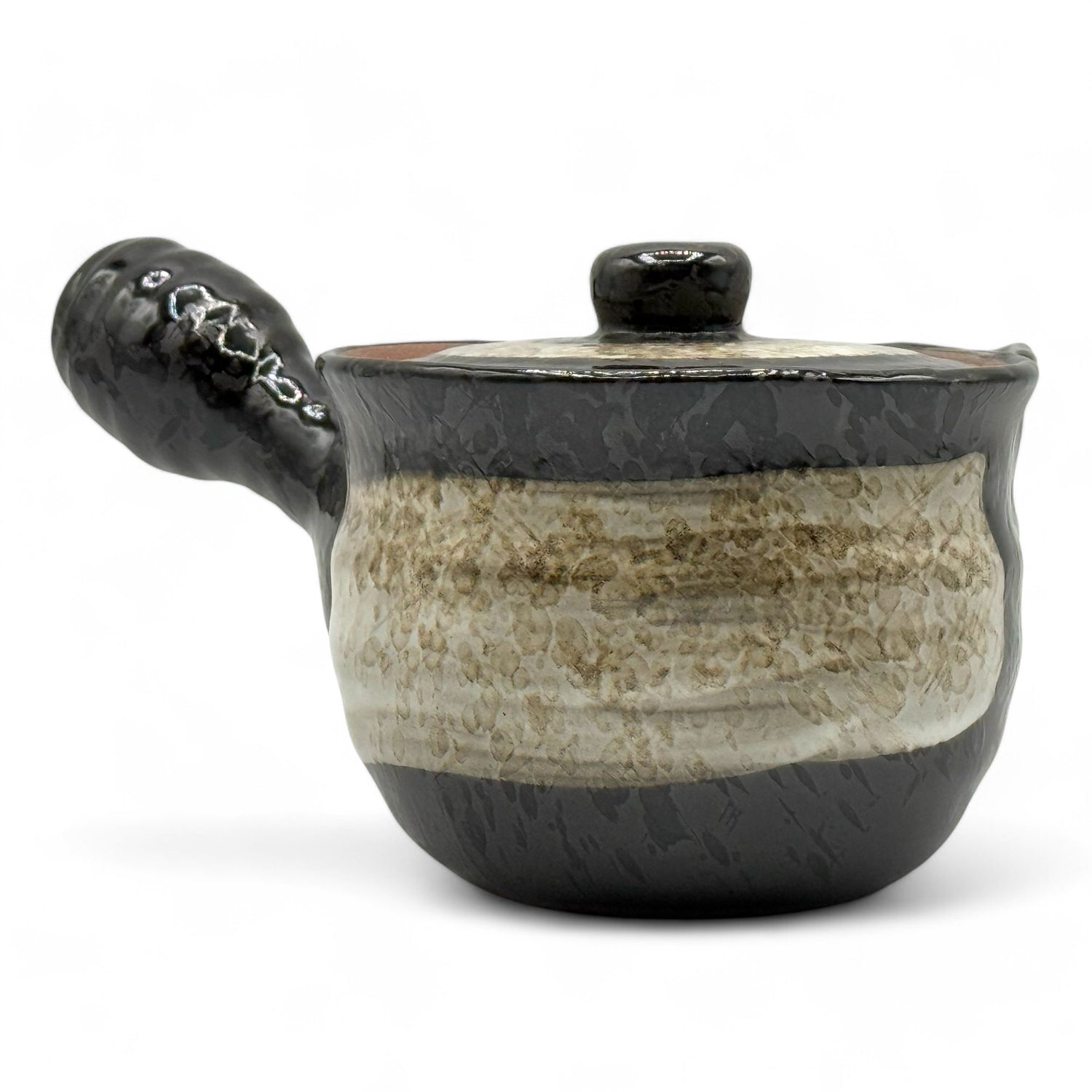 Shiro Hirokuchi Brown Tokoname-yaki Kyusu - Japanese Teapot