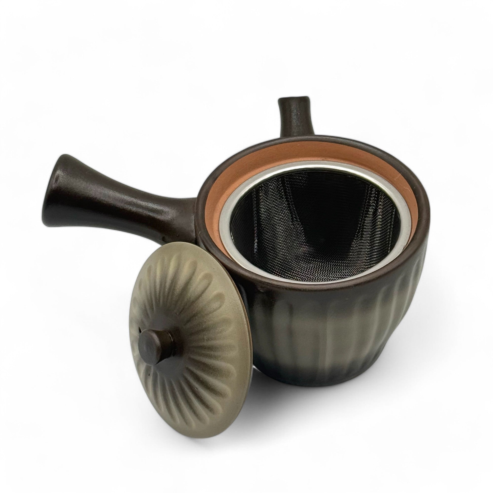 Kinsai Ibushi Brown Tokoname-yaki Kyusu - Japanese Teapot