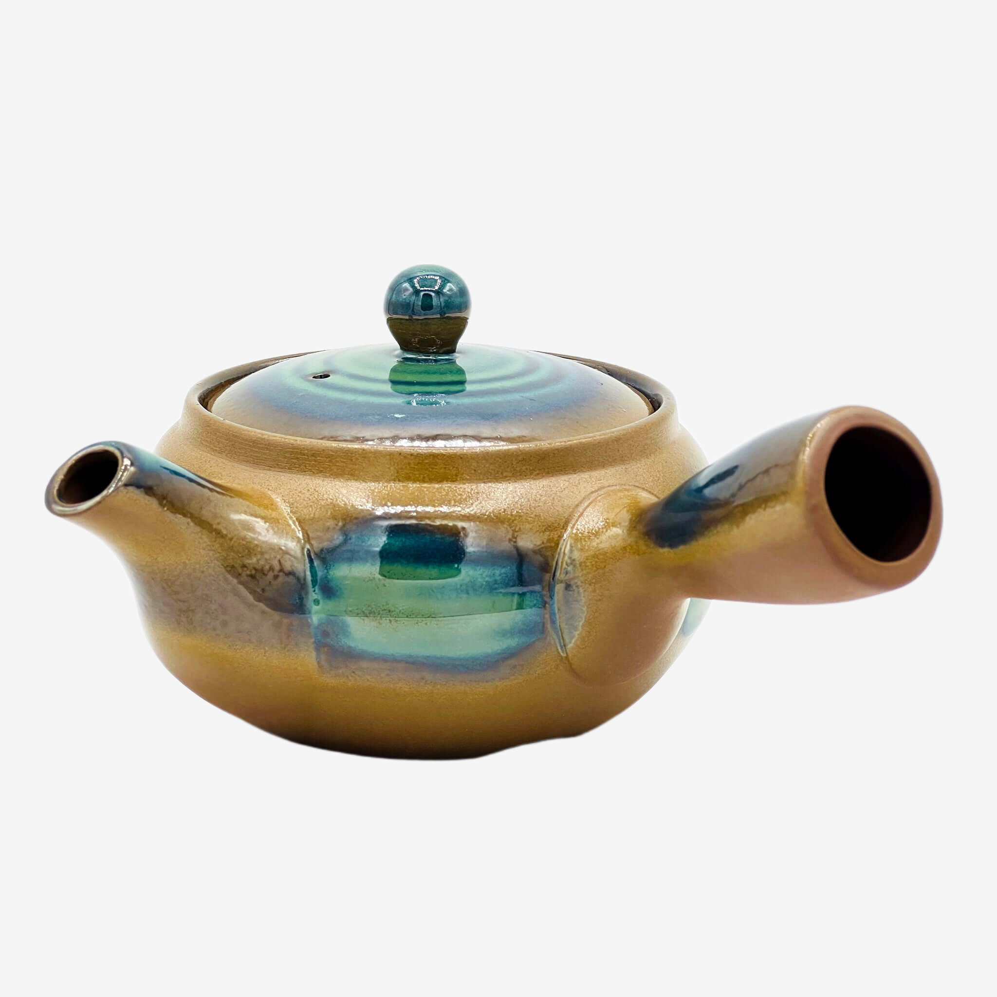 Hiragata Oribe Kyusu - Japanese Teapot Teaware Inoue Tea