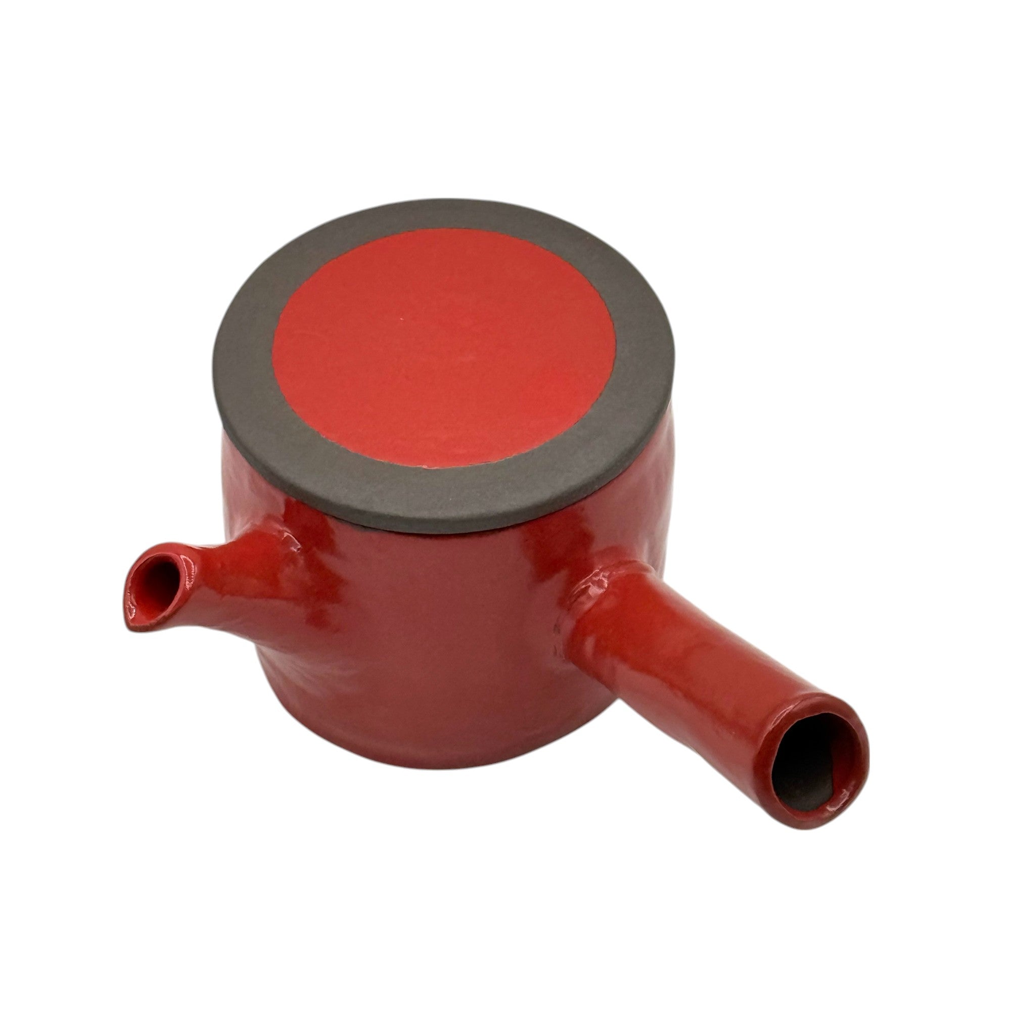 Isshin Clay Red Tokoname-yaki Kyusu - Japanese Teapot