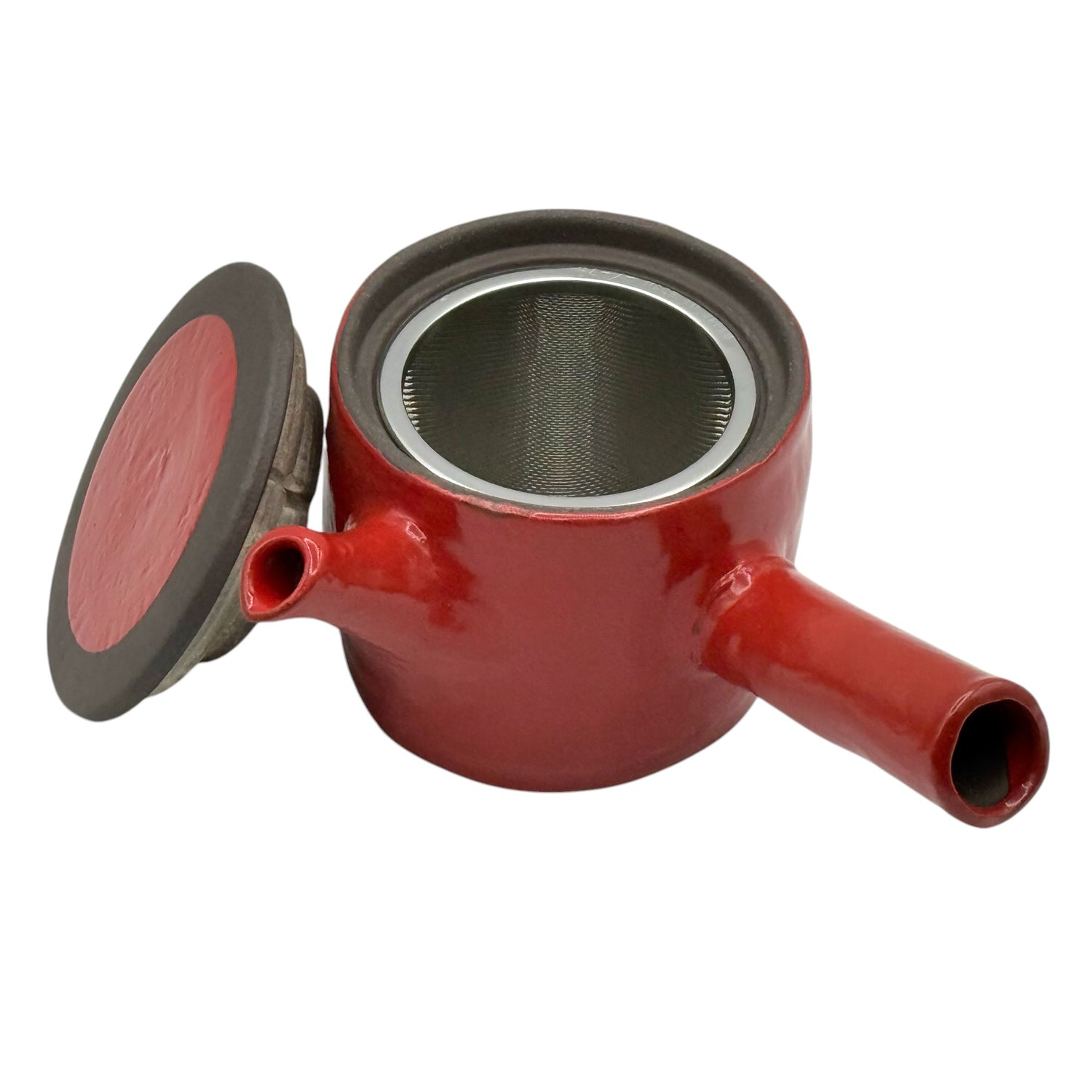 Isshin Clay Red Tokoname-yaki Kyusu - Japanese Teapot