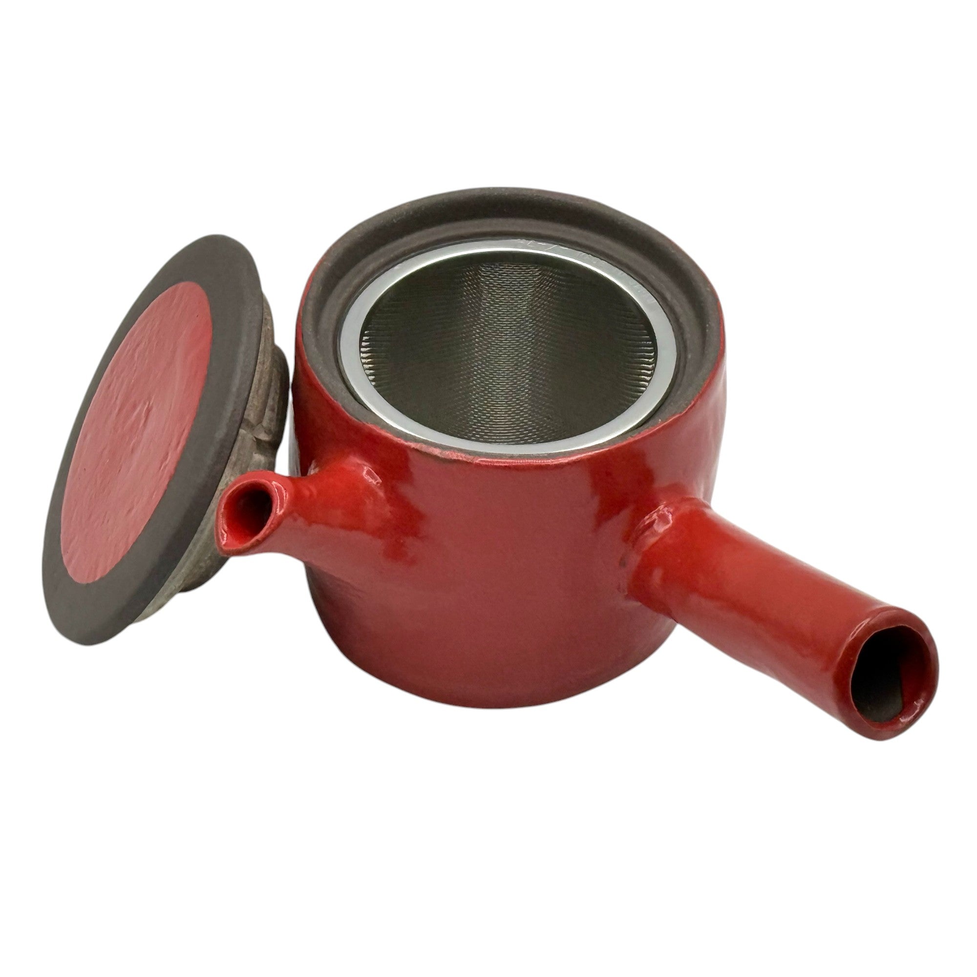 Isshin Clay Red Tokoname-yaki Kyusu - Japanese Teapot