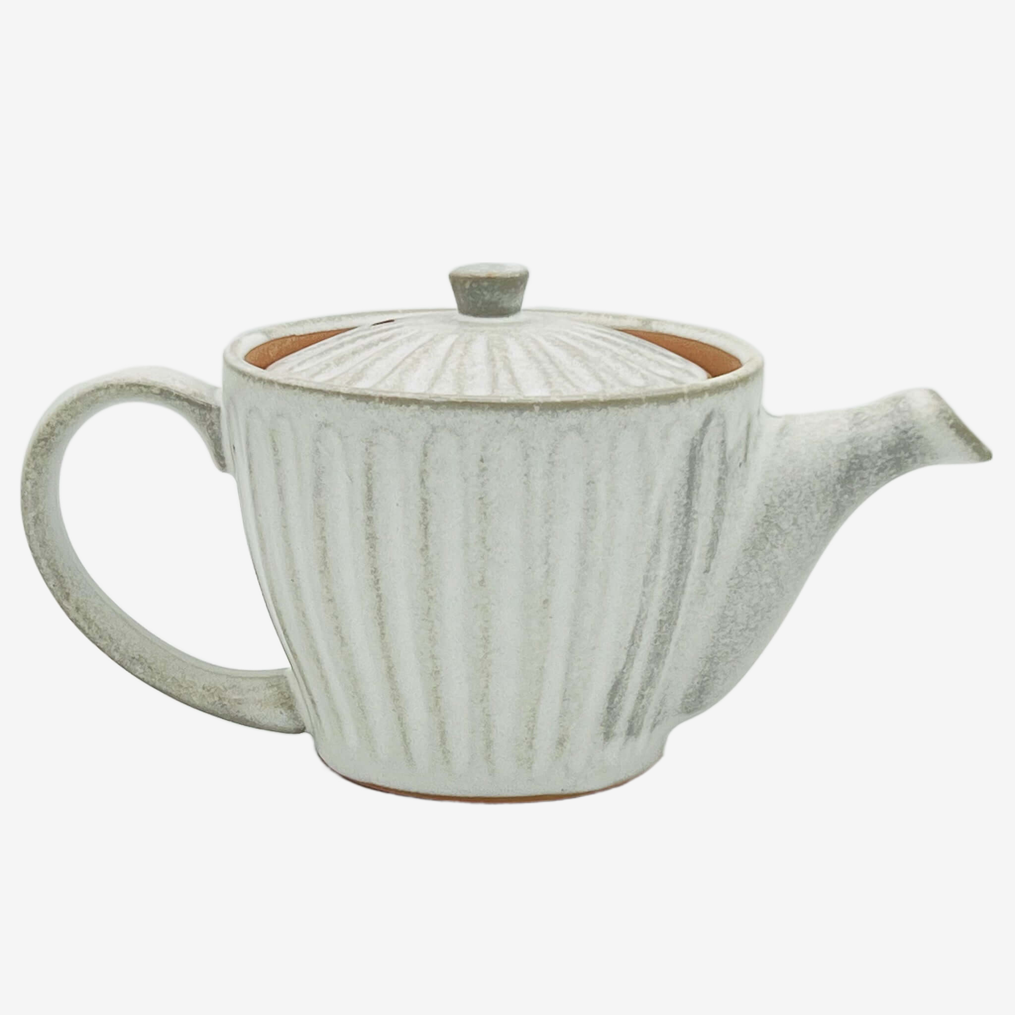 Kiku White Kyusu - Japanese Teapot Teaware Inoue Tea