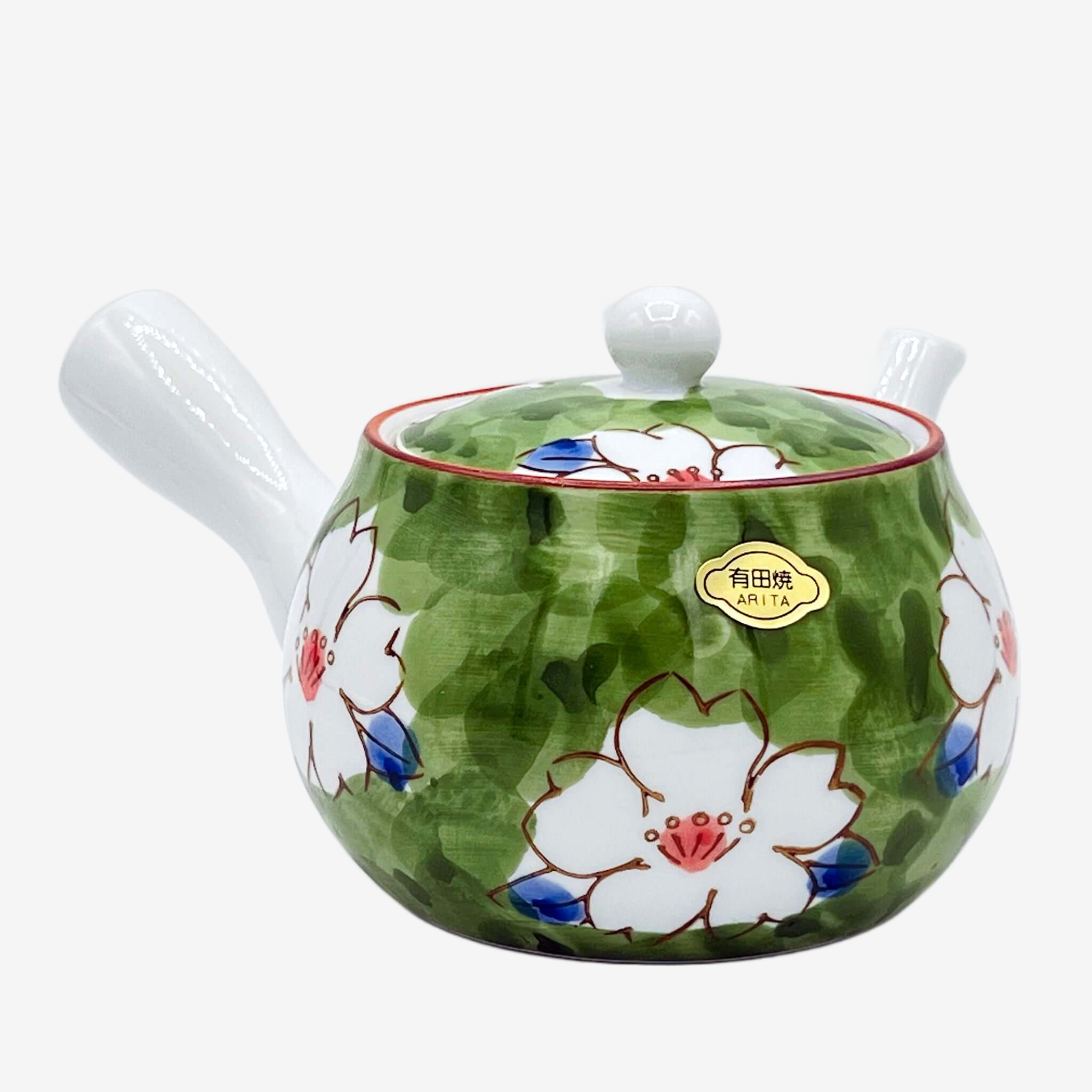 Imari Hana Green Arita Kyusu - Japanese Teapot Teaware Inoue Tea