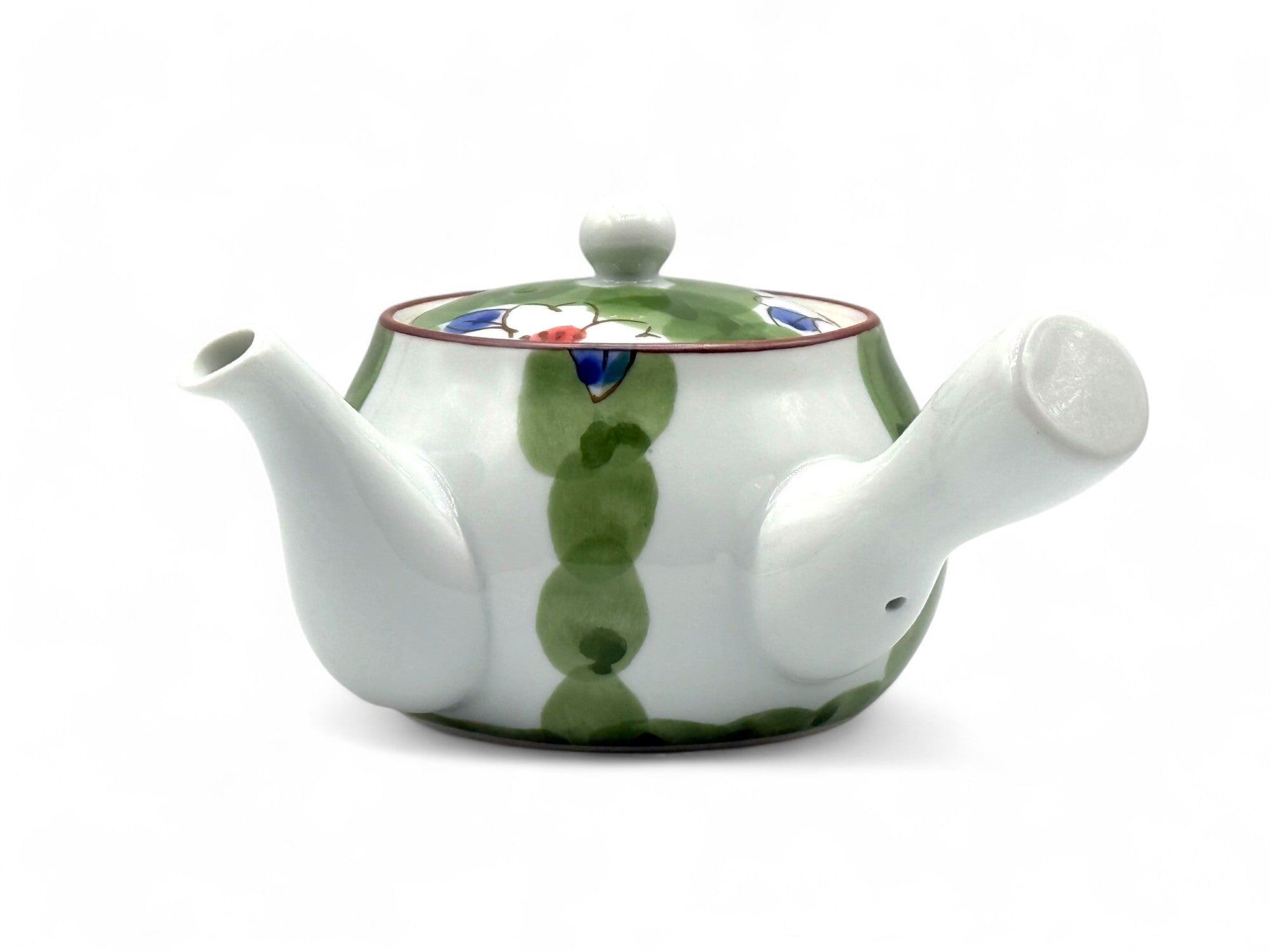 Imari Hana Green Arita-yaki Kyusu - Japanese Teapot