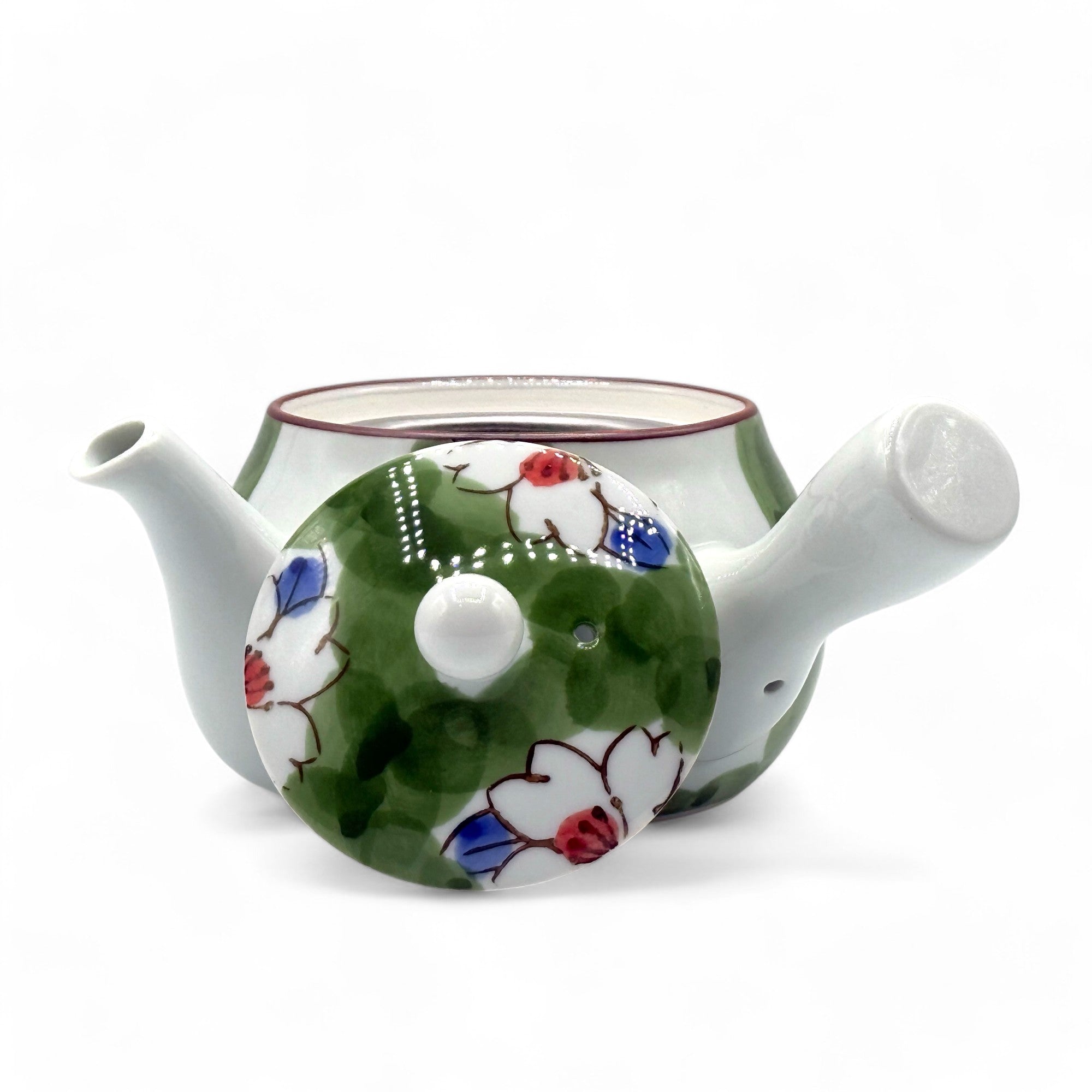 Imari Hana Green Arita-yaki Kyusu - Japanese Teapot