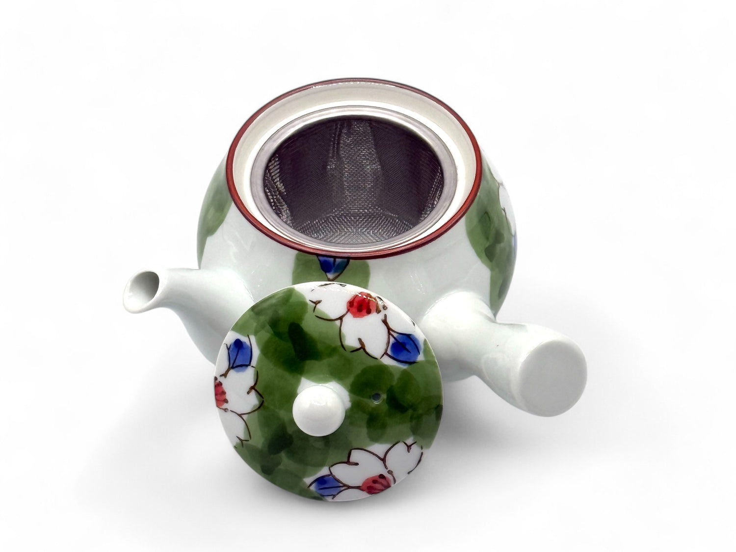 Imari Hana Green Arita-yaki Kyusu - Japanese Teapot