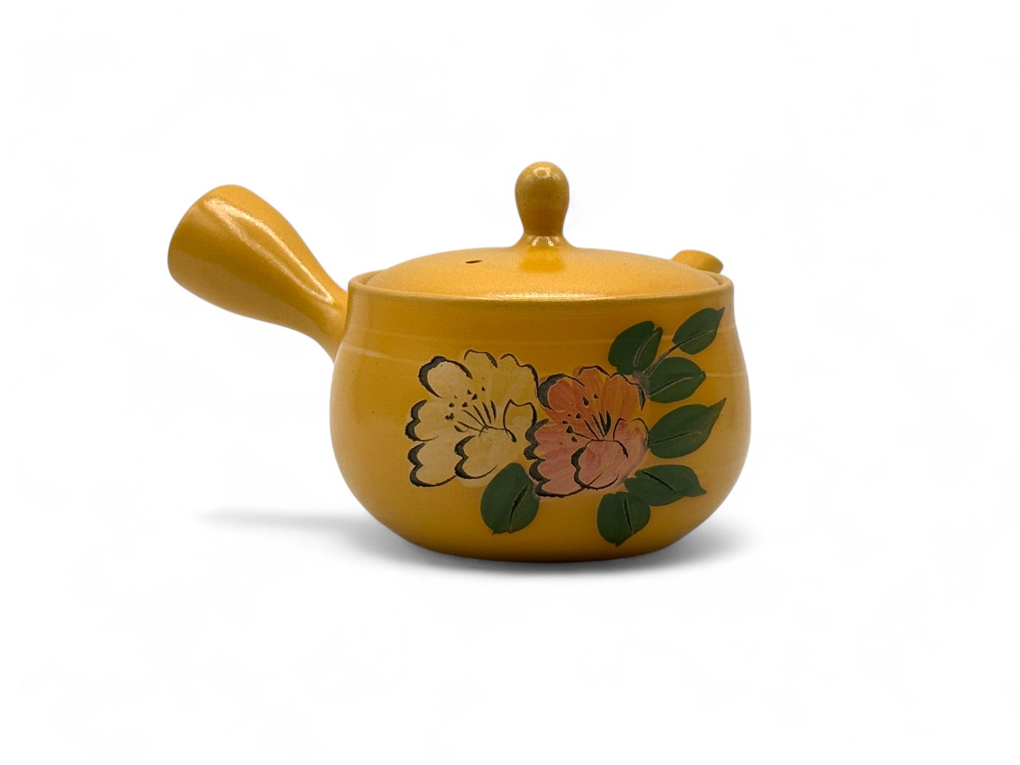 Mitsubachi Hana Yellow Tokoname-yaki Kyusu - Japanese Teapot