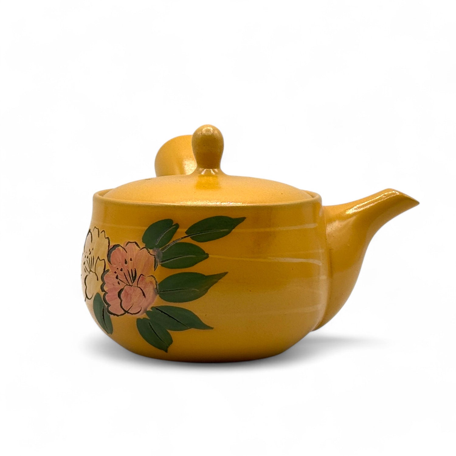 Mitsubachi Hana Yellow Tokoname-yaki Kyusu - Japanese Teapot