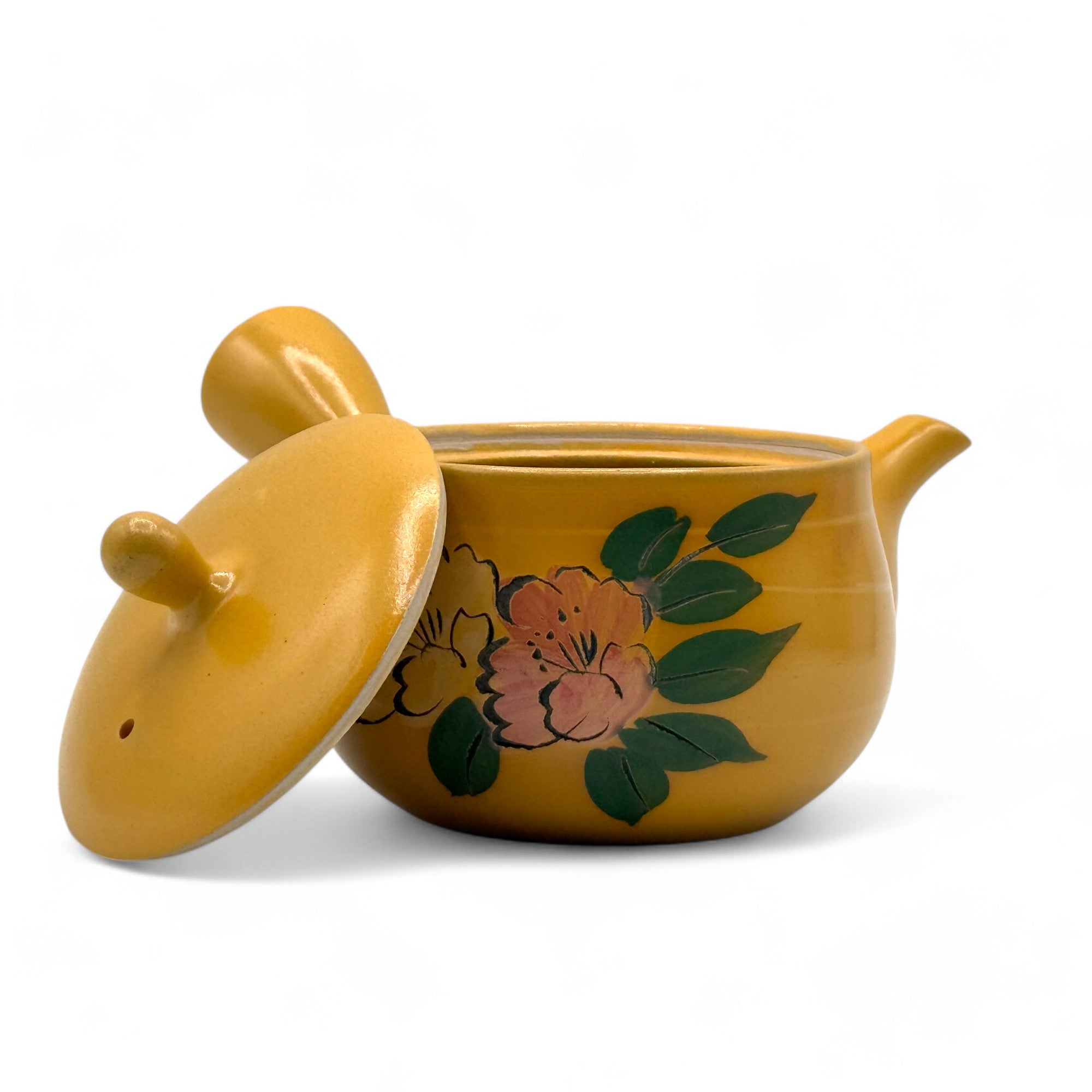 Mitsubachi Hana Yellow Tokoname-yaki Kyusu - Japanese Teapot