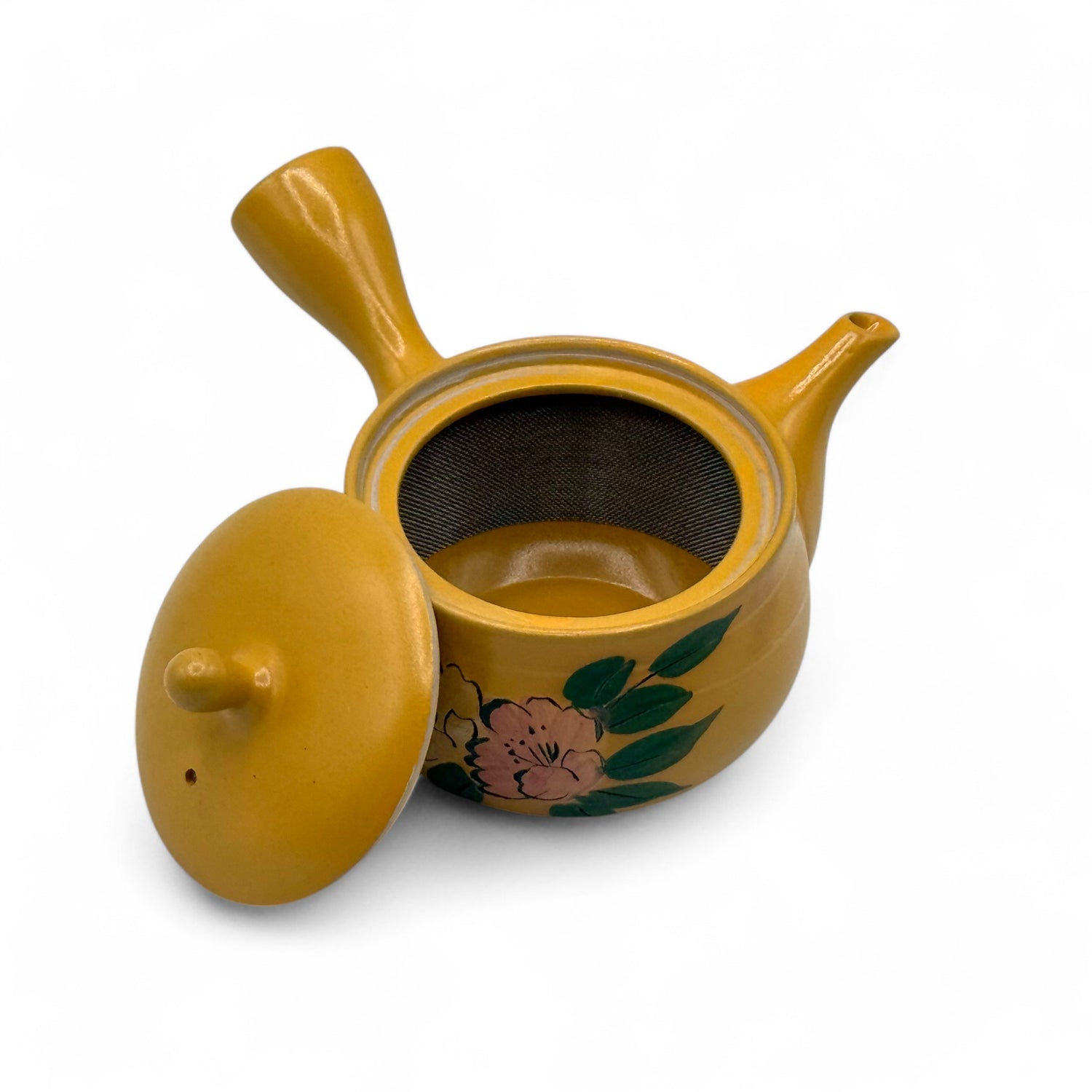 Mitsubachi Hana Yellow Tokoname-yaki Kyusu - Japanese Teapot