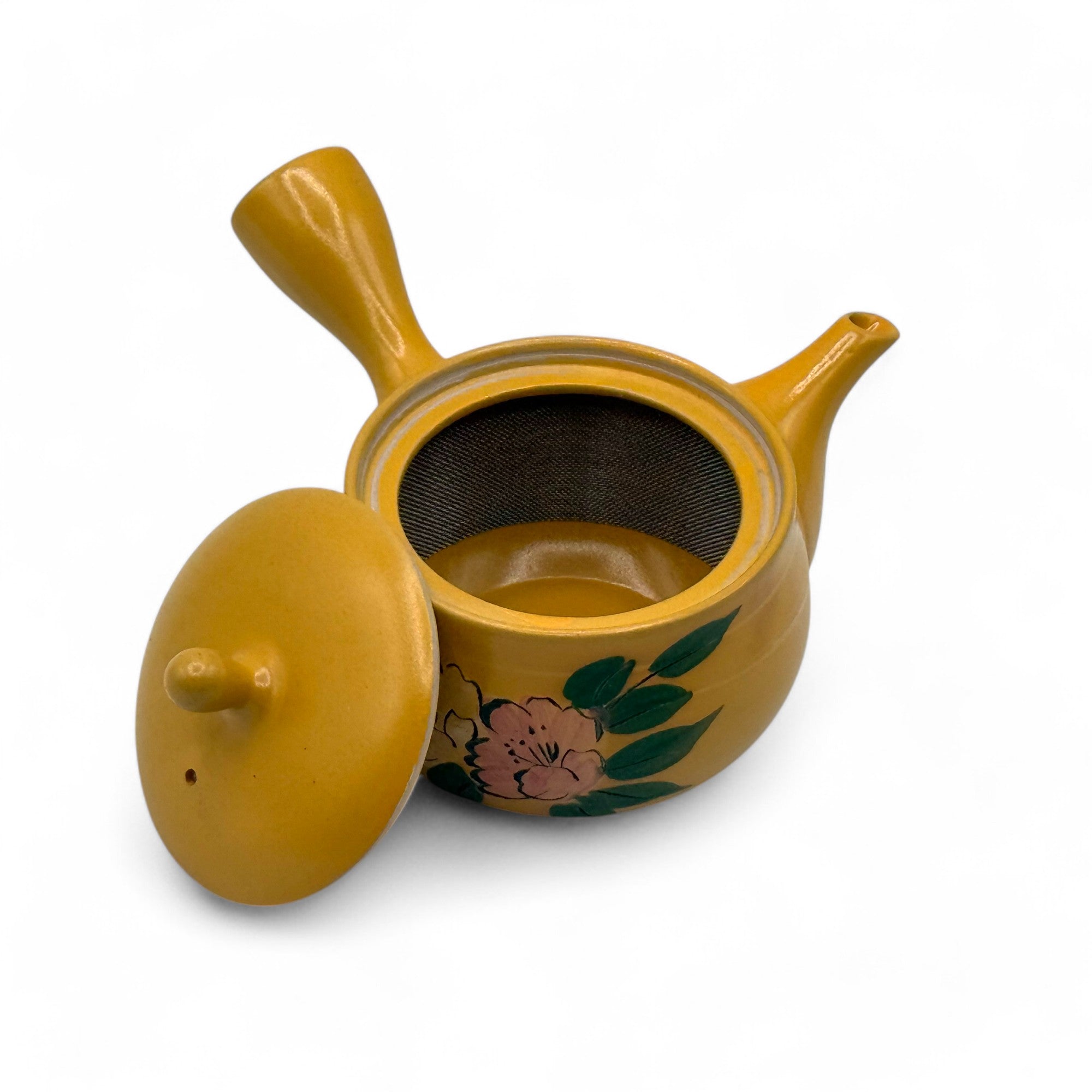 Mitsubachi Hana Yellow Tokoname-yaki Kyusu - Japanese Teapot