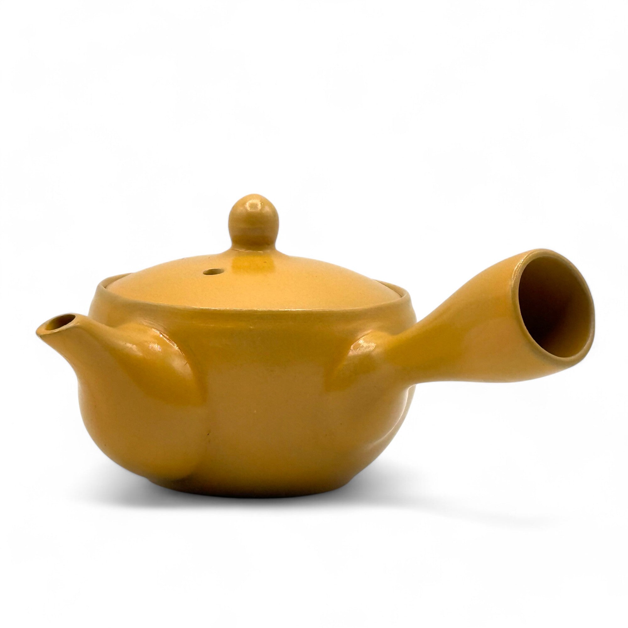 Yixing Hanabori Yellow Tokoname-yaki Kyusu - Japanese Mini Teapot