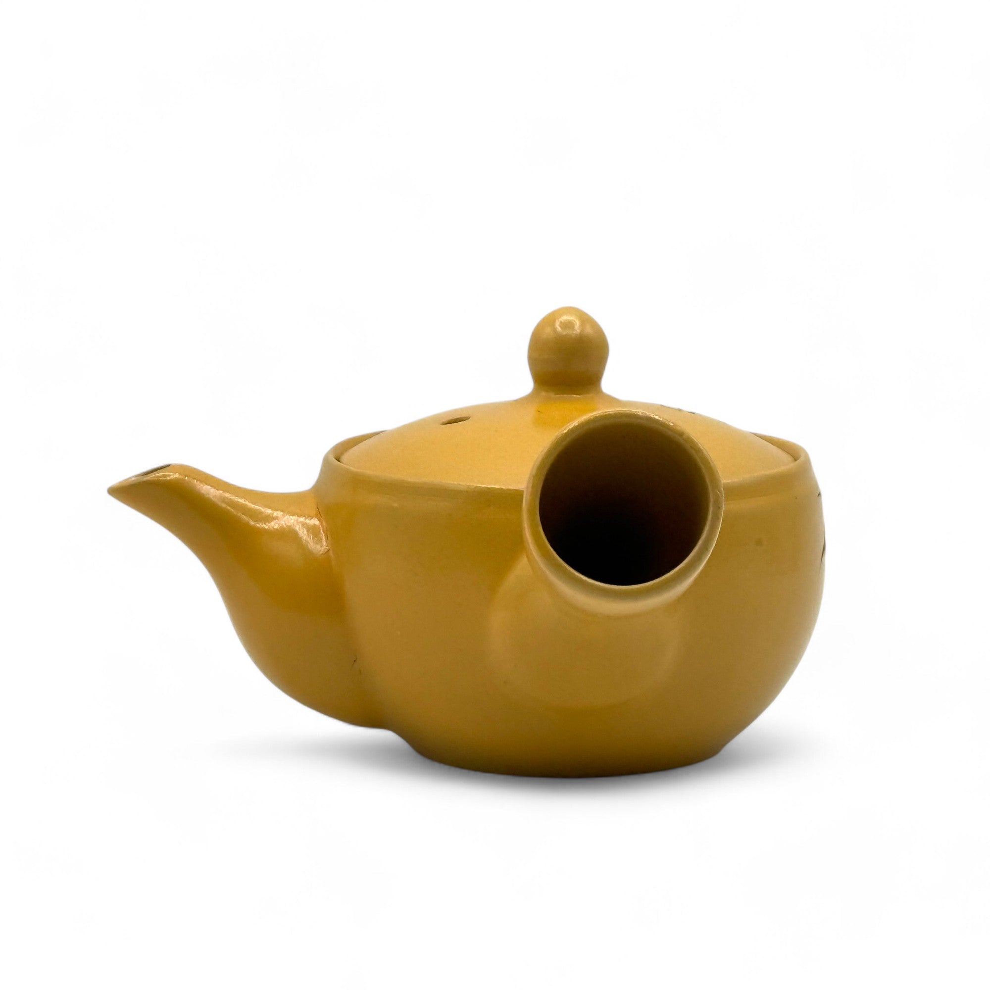 Yixing Hanabori Yellow Tokoname-yaki Kyusu - Japanese Mini Teapot