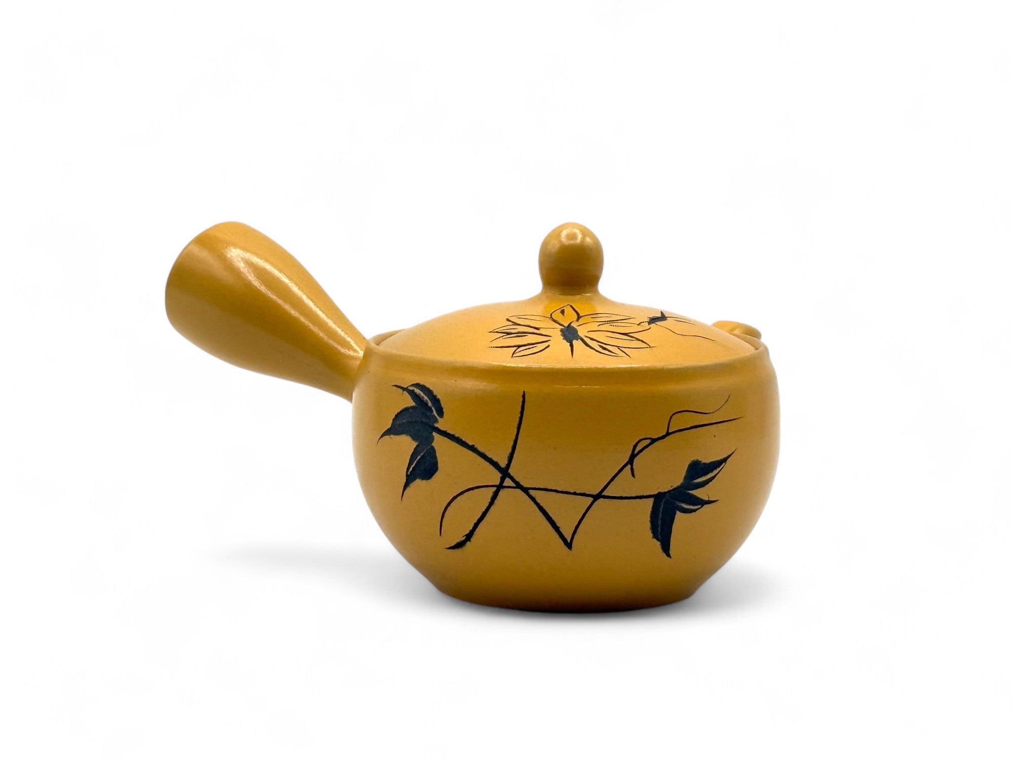 Yixing Hanabori Yellow Tokoname-yaki Kyusu - Japanese Mini Teapot