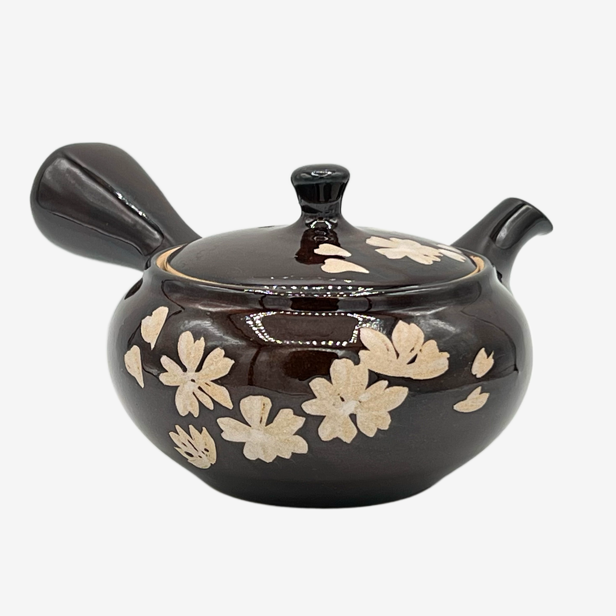 Murasaki Cherry Blossom Brown Kyusu - Japanese Teapot