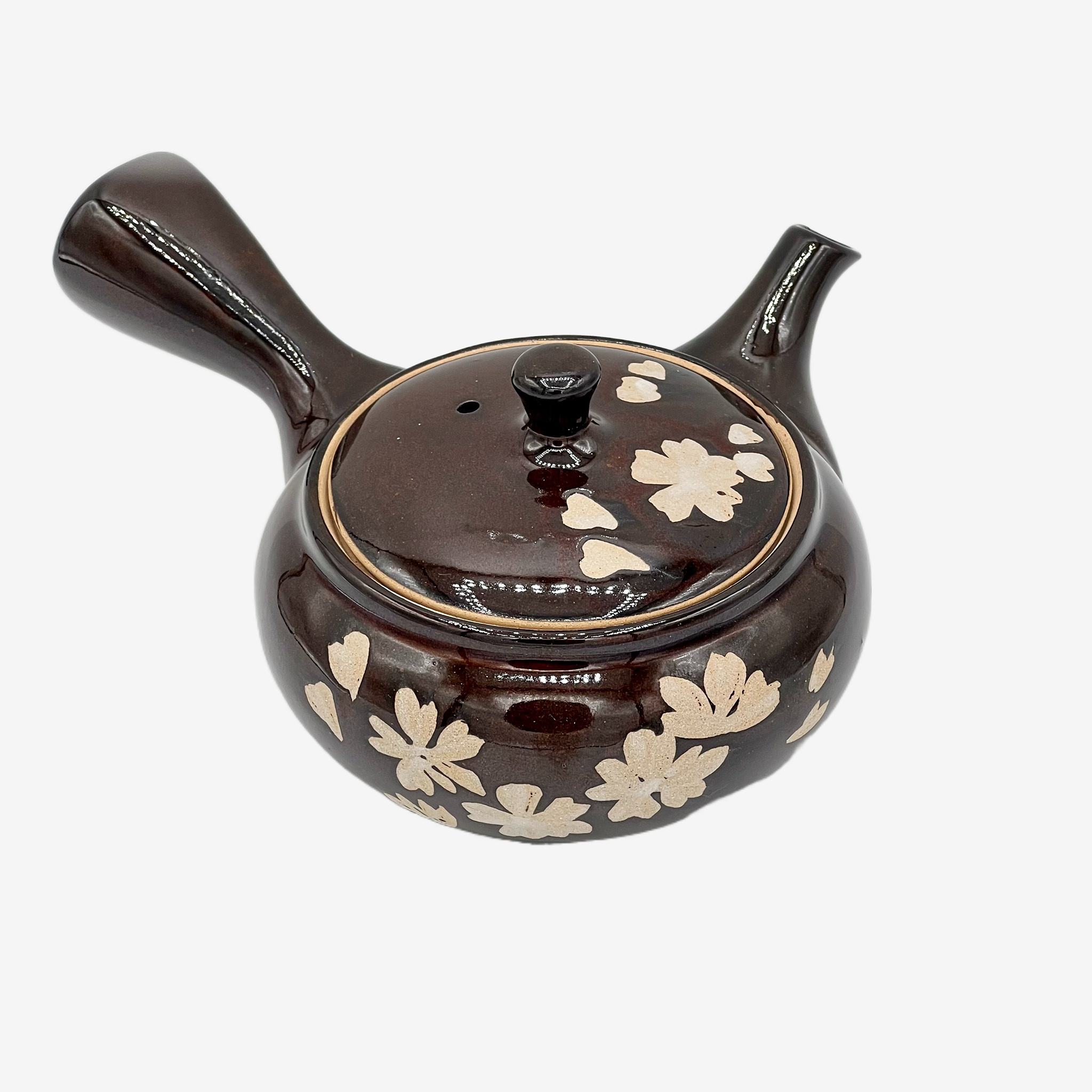 Murasaki Cherry Blossom Brown Kyusu - Japanese Teapot