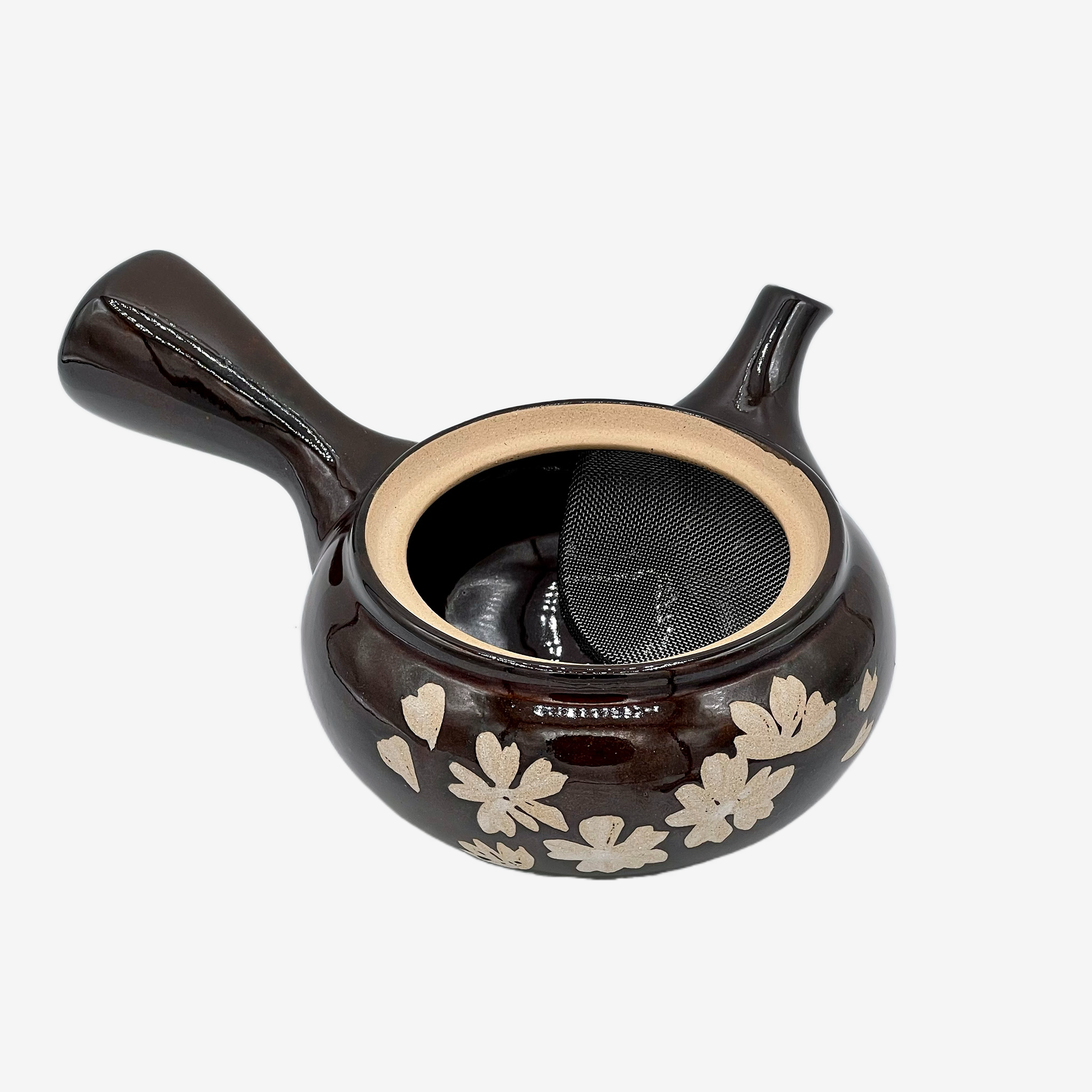 Murasaki Cherry Blossom Brown Kyusu - Japanese Teapot